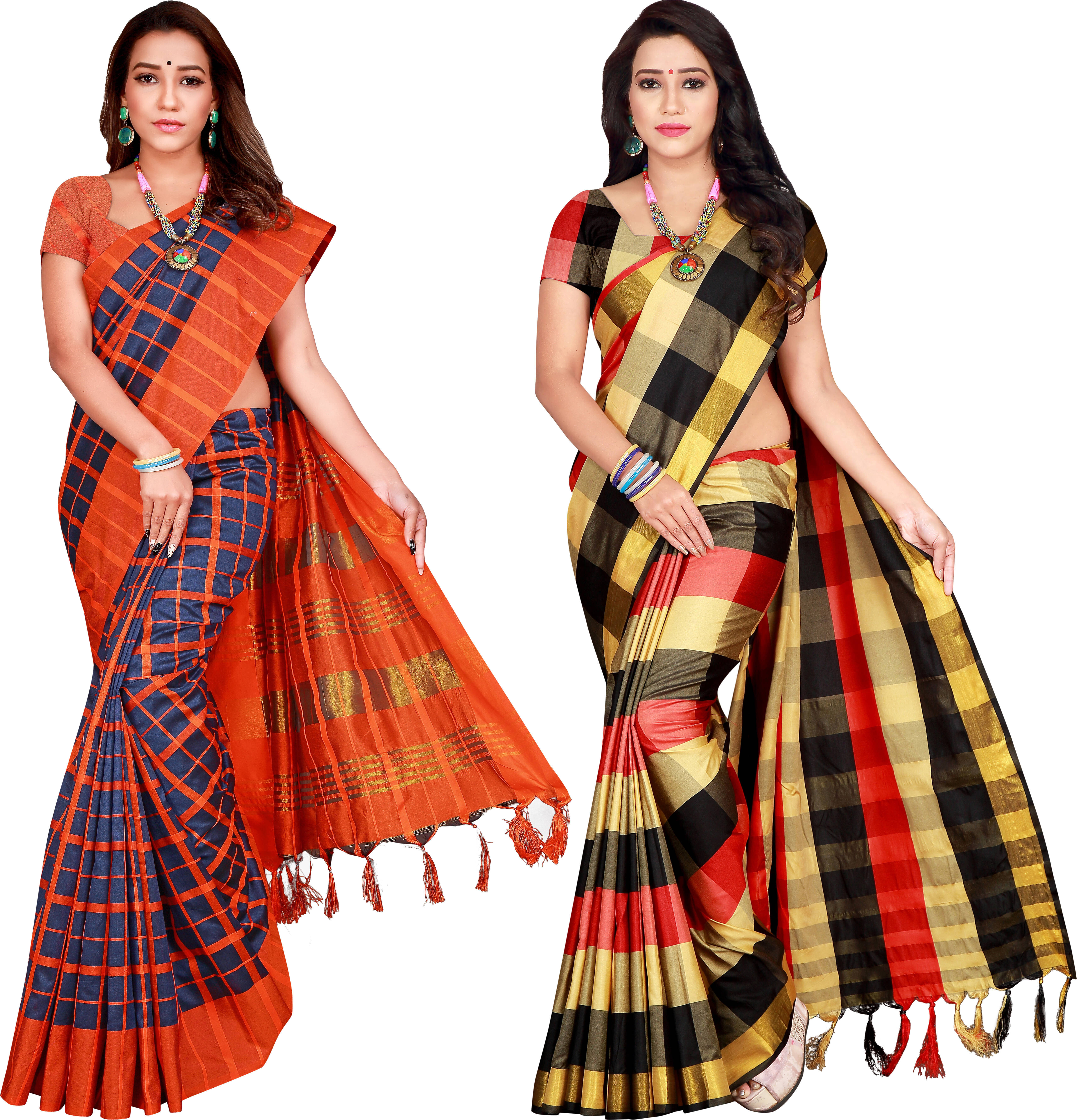     			Priyansh Creation Cotton Silk Printed Saree With Unstitched Blouse Piece ( Multicolor )