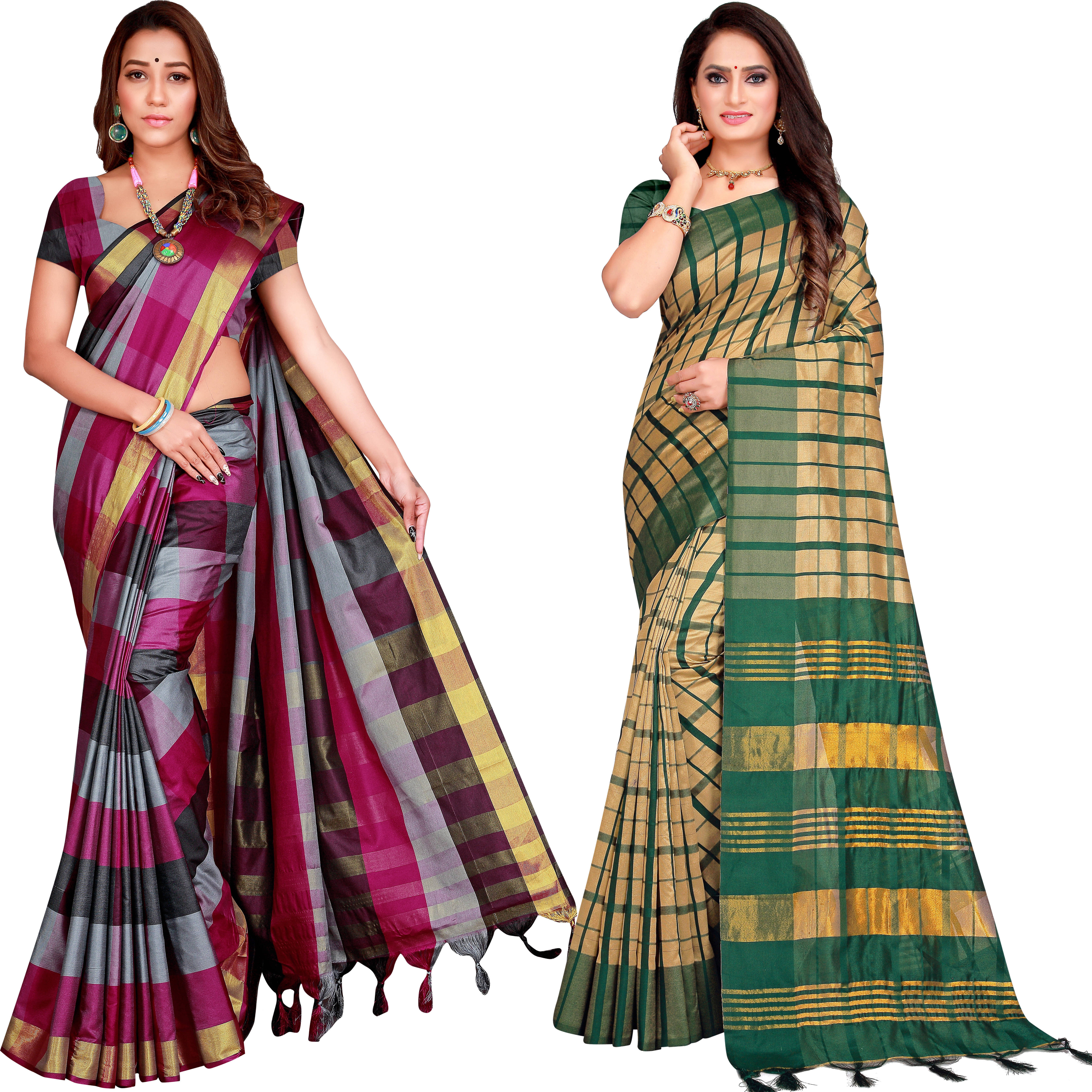     			Priyansh Creation Cotton Silk Printed Saree With Unstitched Blouse Piece ( Multicolor )