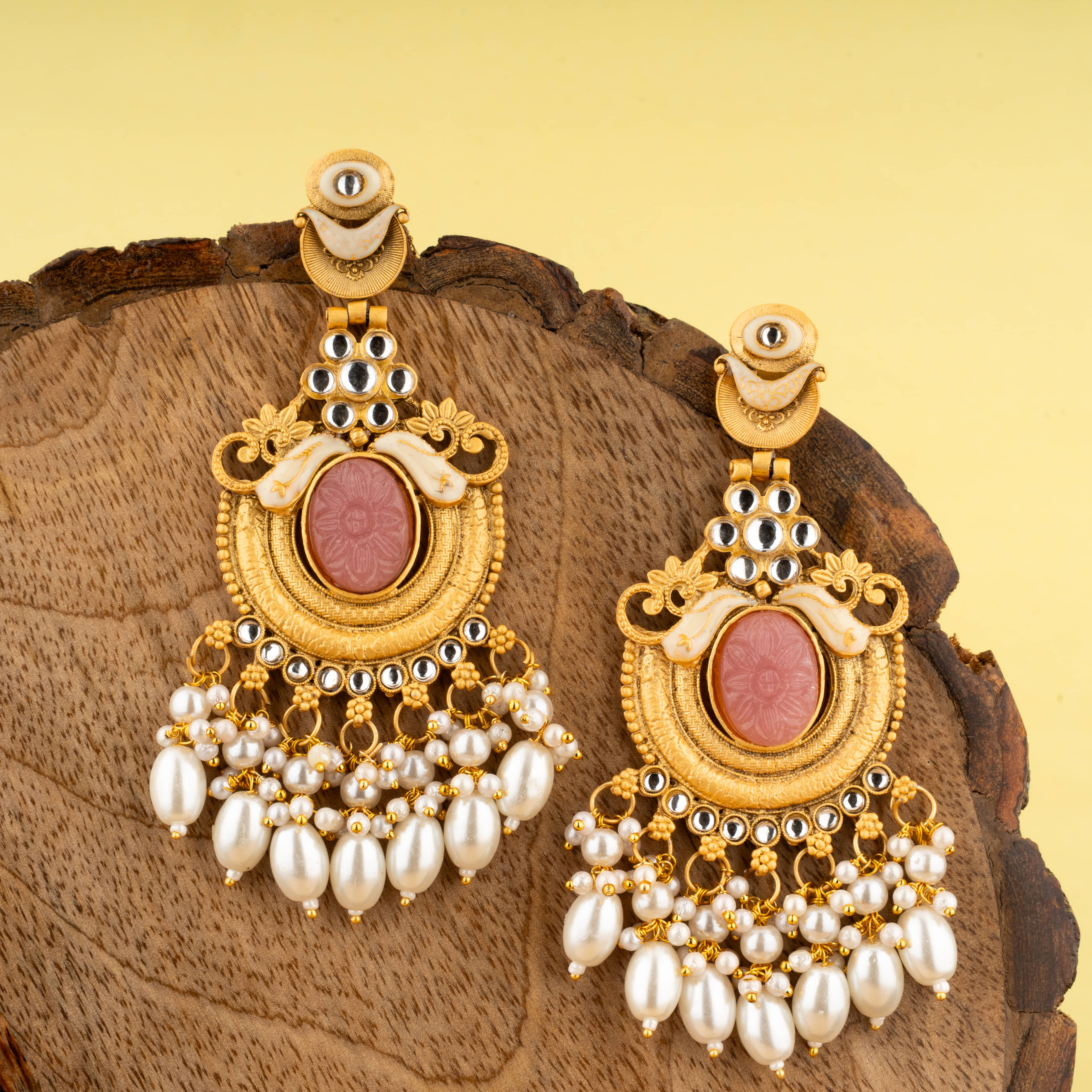     			Rhosyn Pink Drop Earrings ( Pack of 1 )