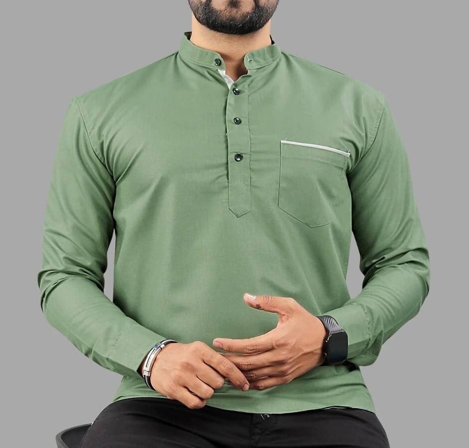SPOQUE Olive Cotton Blend Men's Regular Kurta ( Pack of 1 )     			SPOQUE Olive Cotton Blend Men's Regular Kurta ( Pack of 1 )