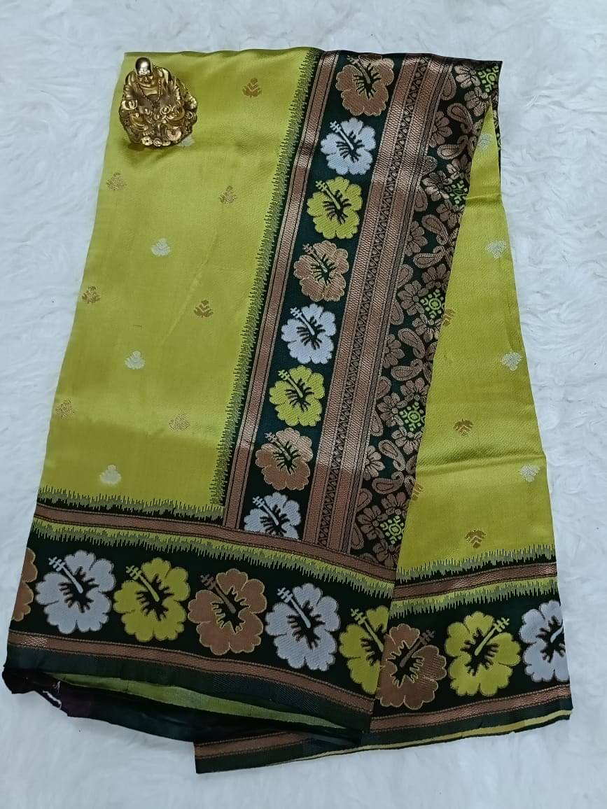     			Semore Art Silk Solid Saree With Unstitched Blouse Piece ( Green )