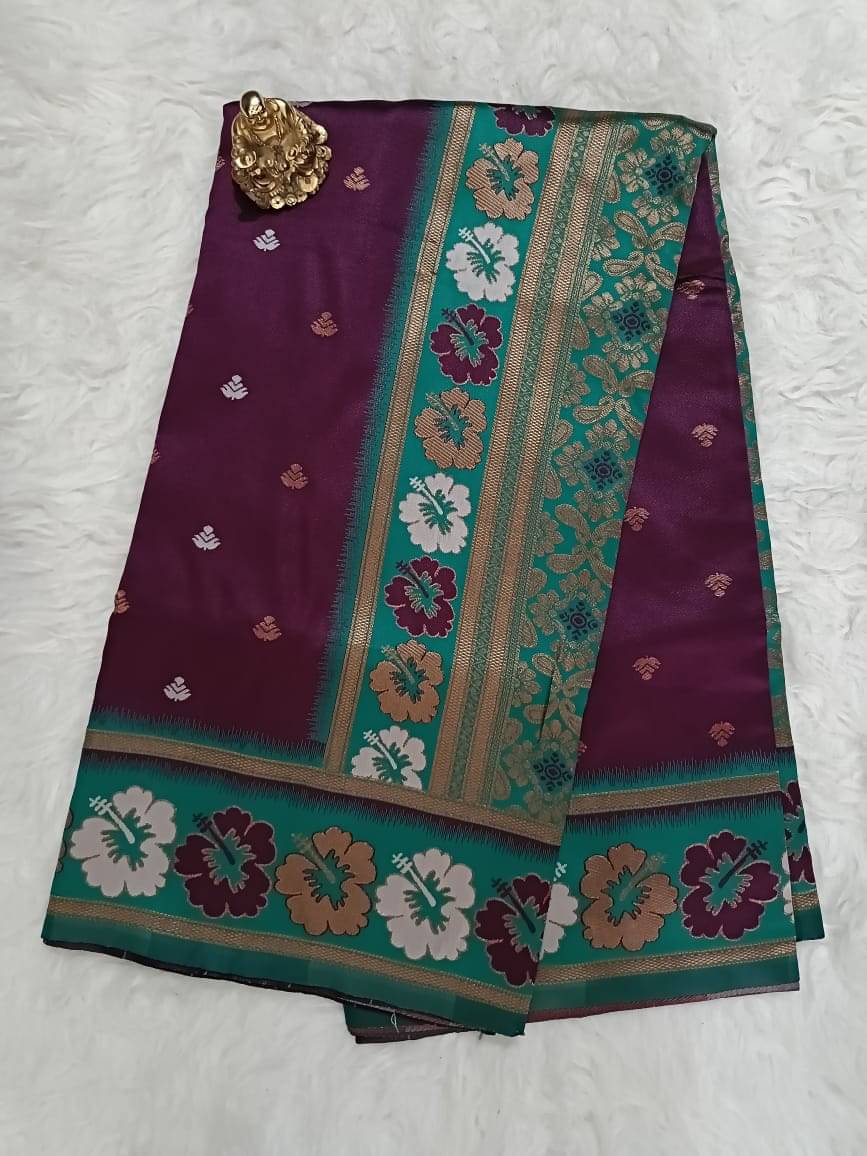     			Semore Art Silk Solid Saree With Unstitched Blouse Piece ( Magenta )