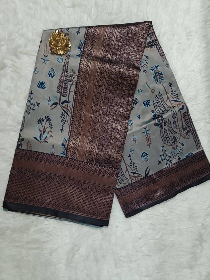     			Semore Art Silk Solid Saree With Unstitched Blouse Piece ( Sky Blue )