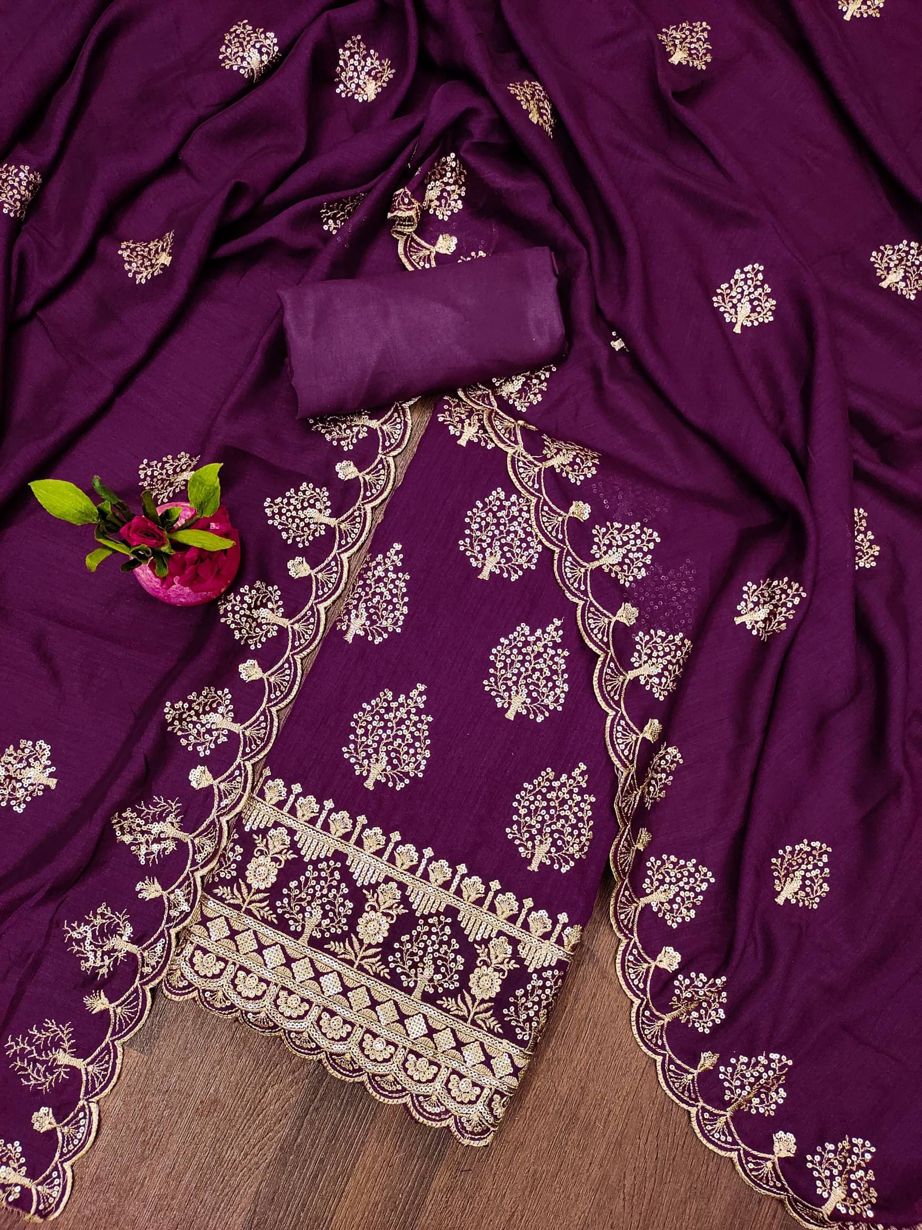     			Shree Mahantam Women Cotton Unstitched Dress Material ( Purple )
