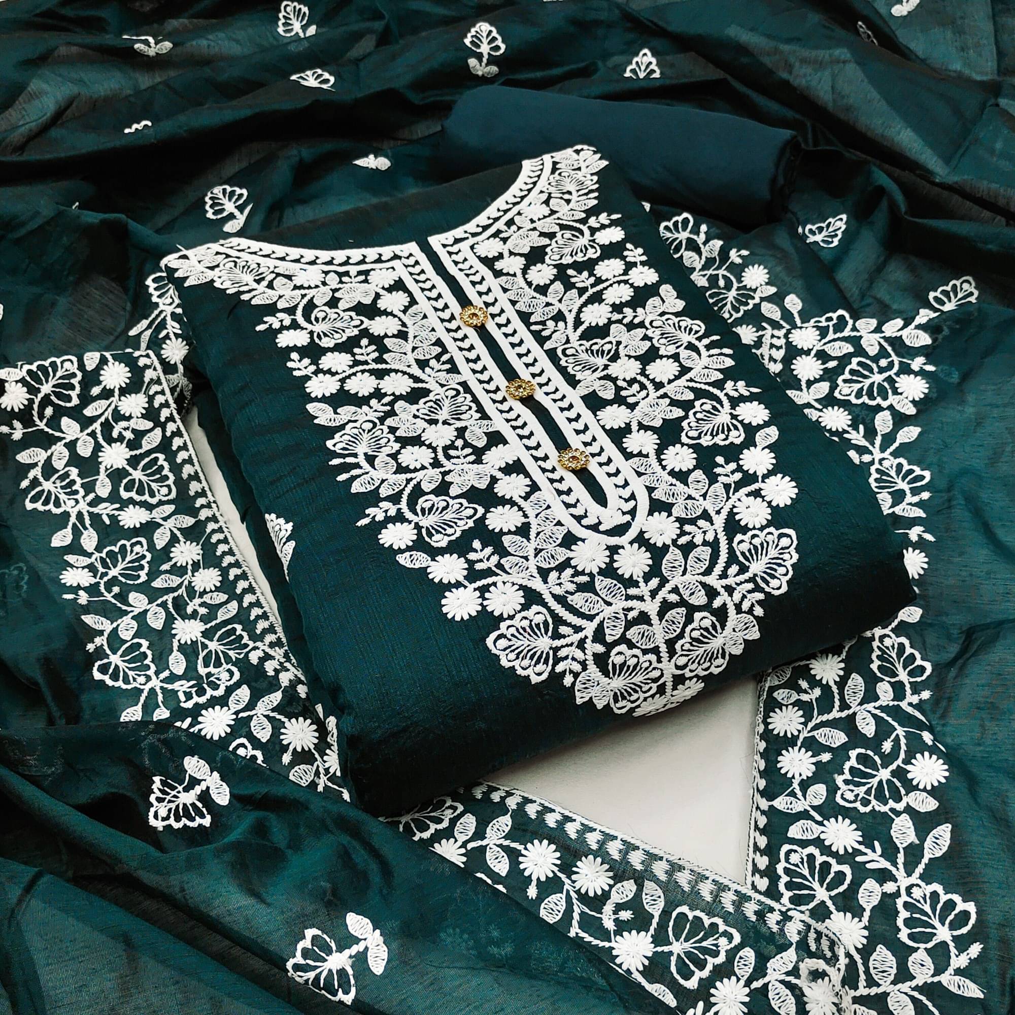     			Shree Mahantam Women Cotton Unstitched Dress Material ( Teal )