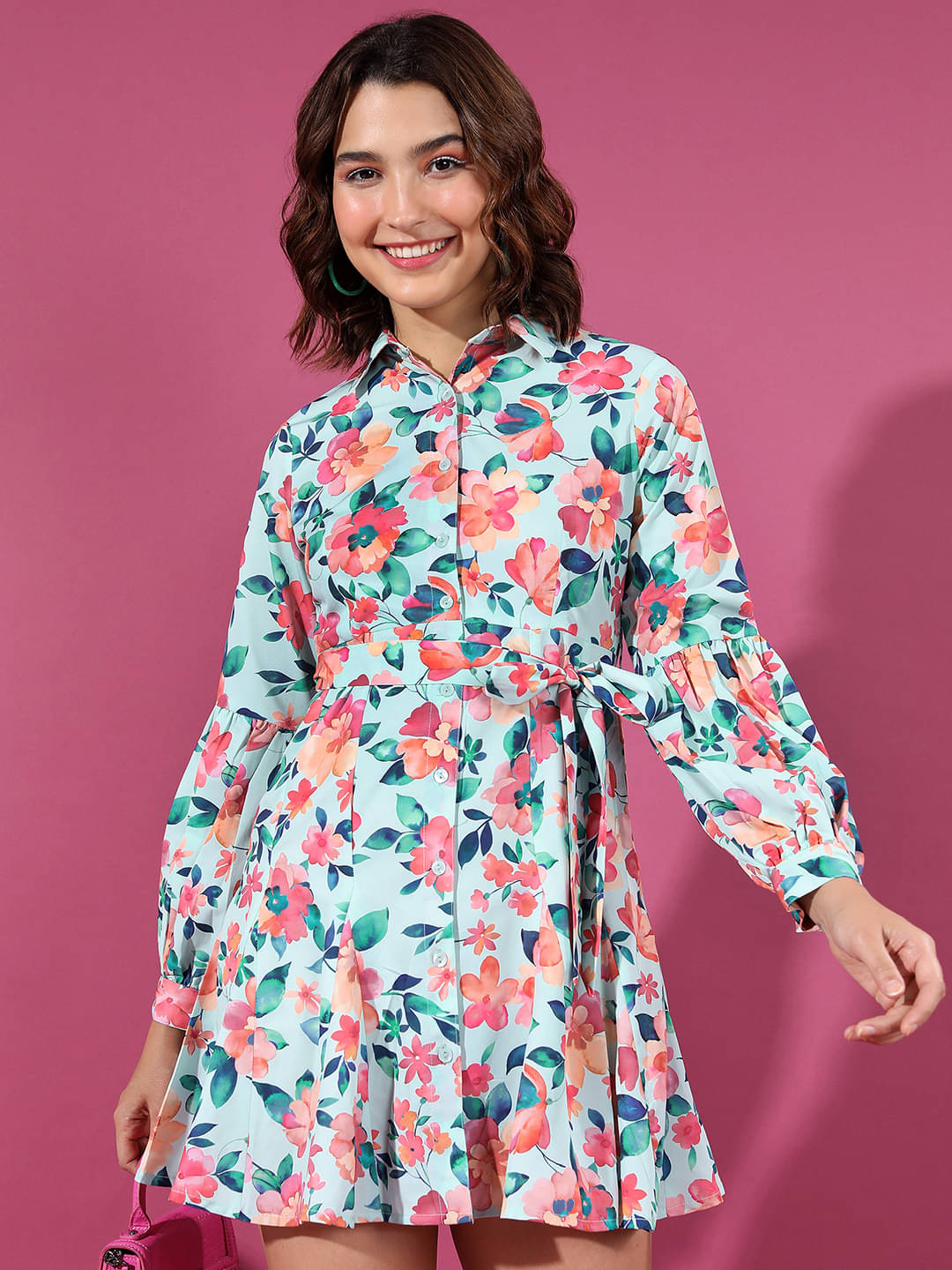     			Tokyo Talkies Women Polyester Printed Shirt Dress ( Multi Color )