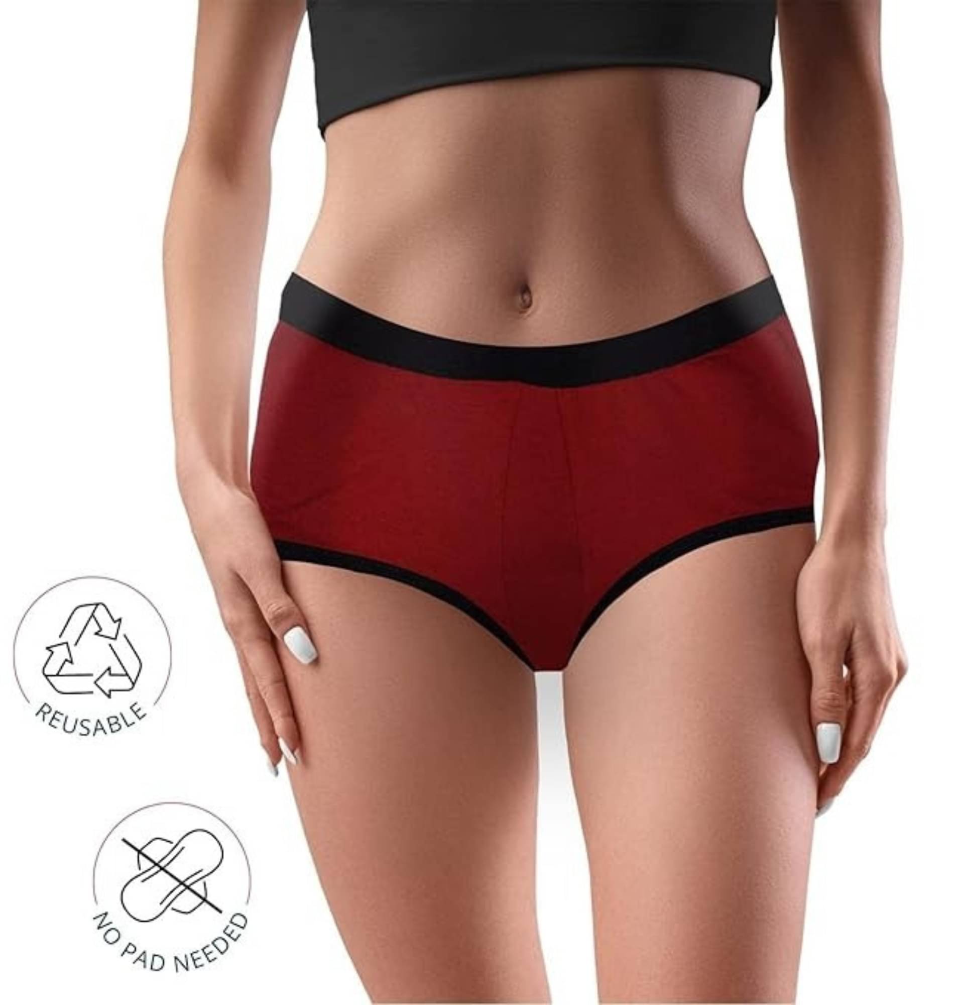     			VELVIZHI Pack of 1 Cotton Period Panty For Women ( Maroon )
