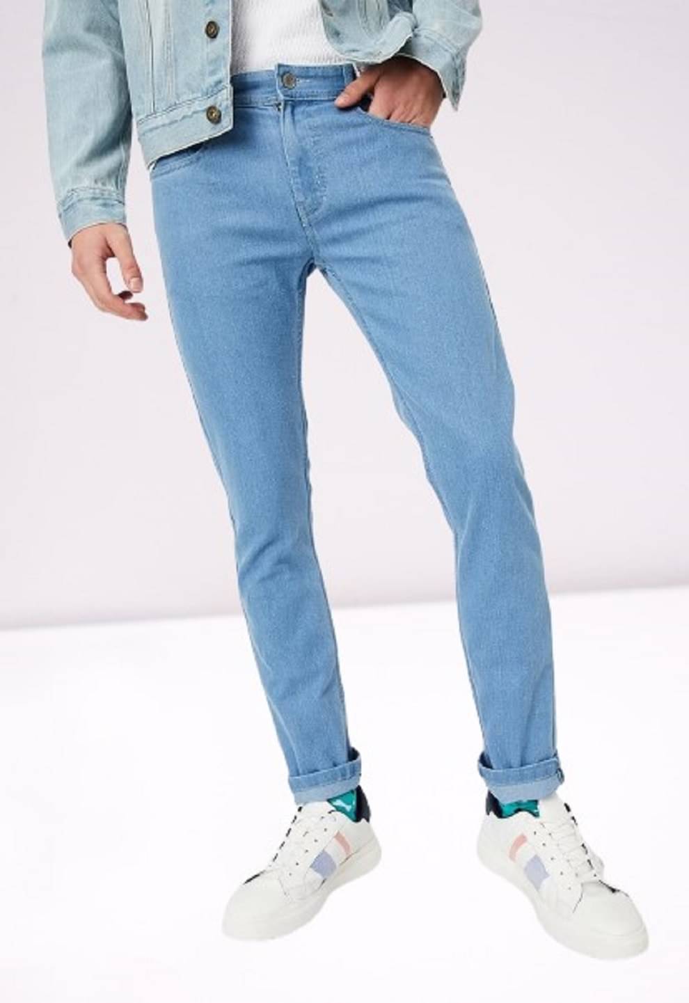     			WHATON Skinny Fit Clean Look Men's Jeans - Light Blue ( Pack of 1 )