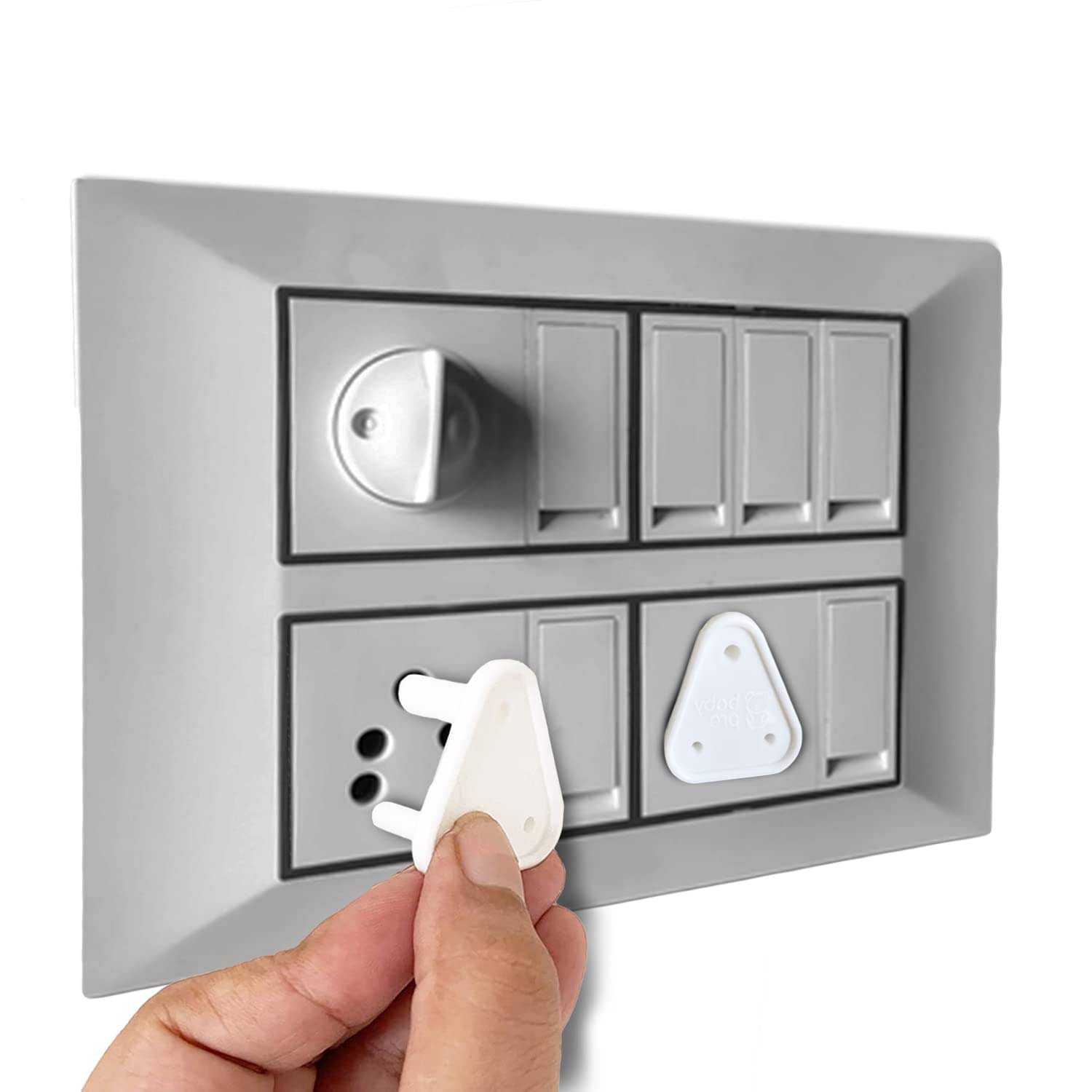     			WHIMSICAL WONDERS BabyProofing Electric Socket Covers (Set of 10) for Baby Safety by Certified Professional Childproofer, Switch Board Covers (White) - Made in India