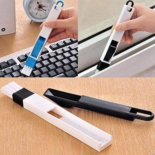     			WHIMSICAL WONDERS 1Pc Plastic Dust Cleaner brush for Corners and Edges, Window Frame and Keyboard Cleaning with Dust Pan and Brush