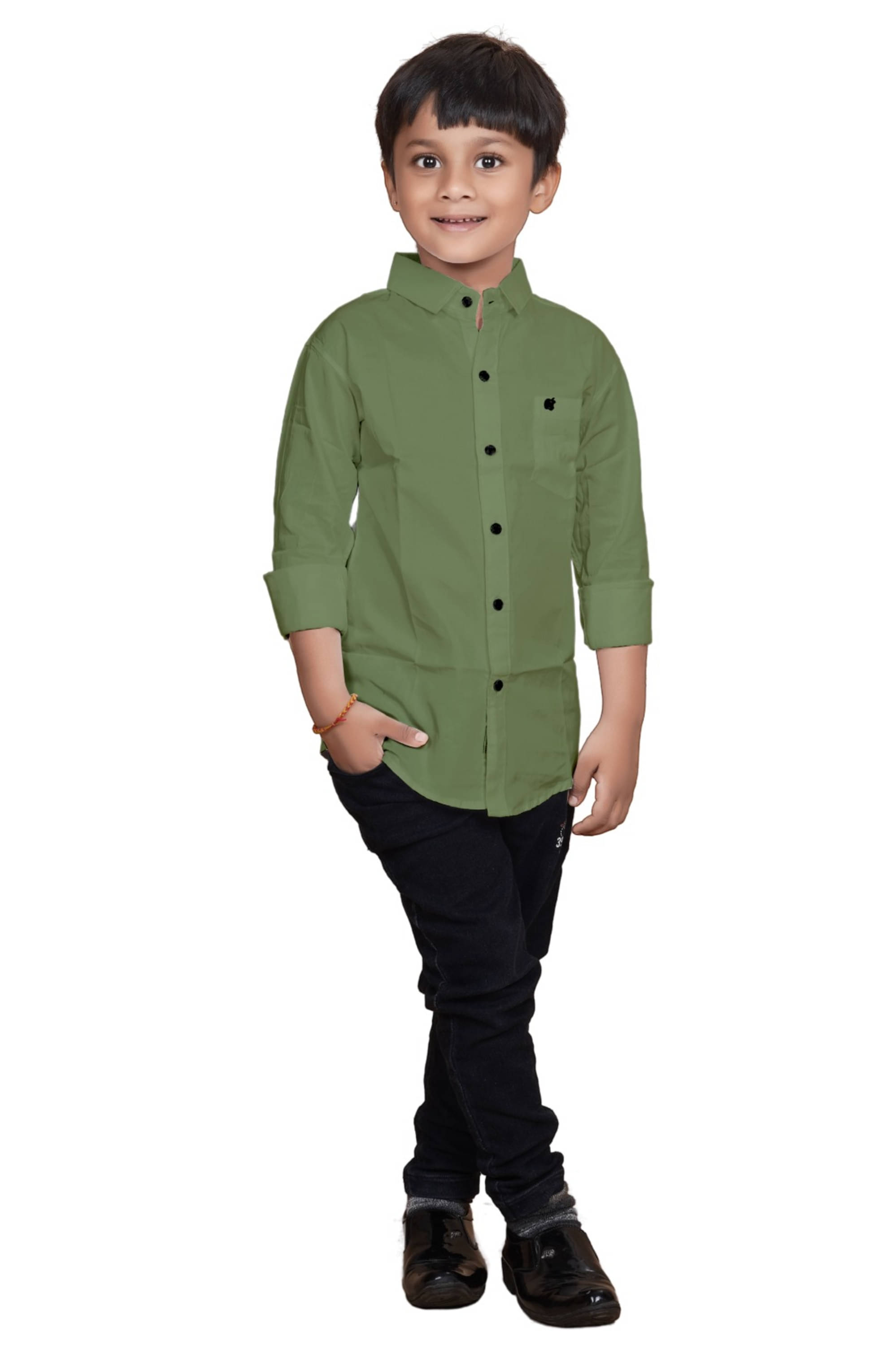     			ZAKAR Pack of 1 Boys Cotton Blend Full Sleeves Shirt ( Green )