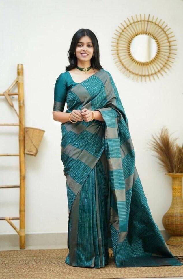 fab woven Art Silk Woven Kanjeevaram Sarees With Unstitched Blouse Piece ( Rama ) fab woven Art Silk Woven Kanjeevaram Sarees With Unstitched Blouse Piece ( Rama )