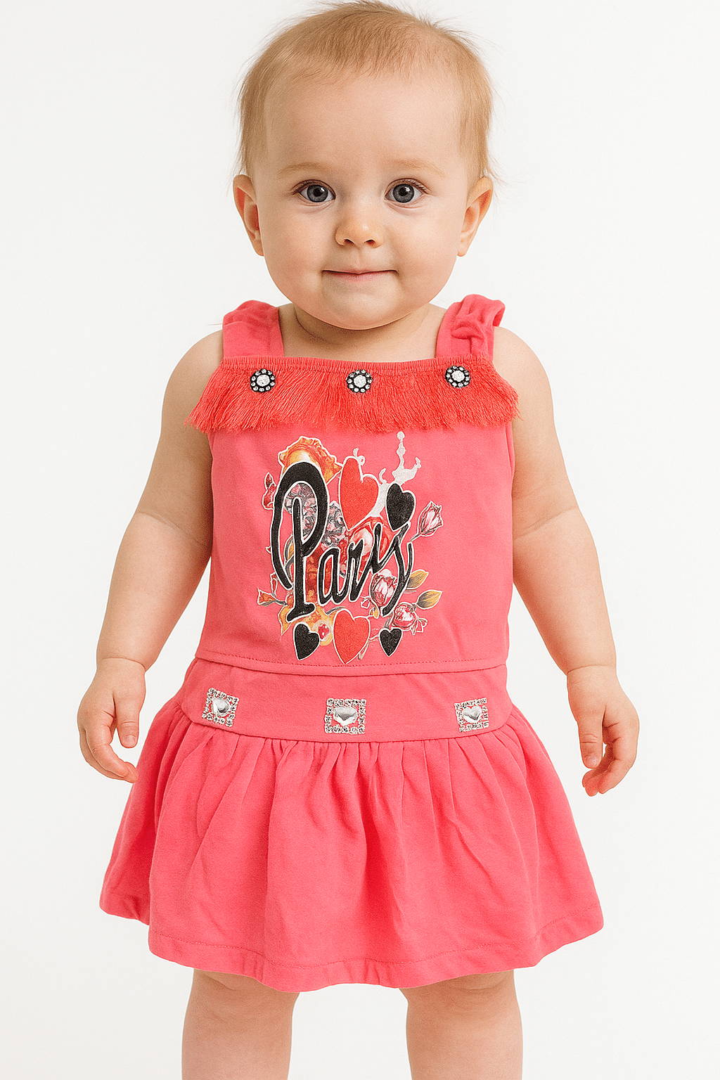     			maddock corp Pack of 1 Baby Girls,Unisex for Baby Crepe Dress ( Red )