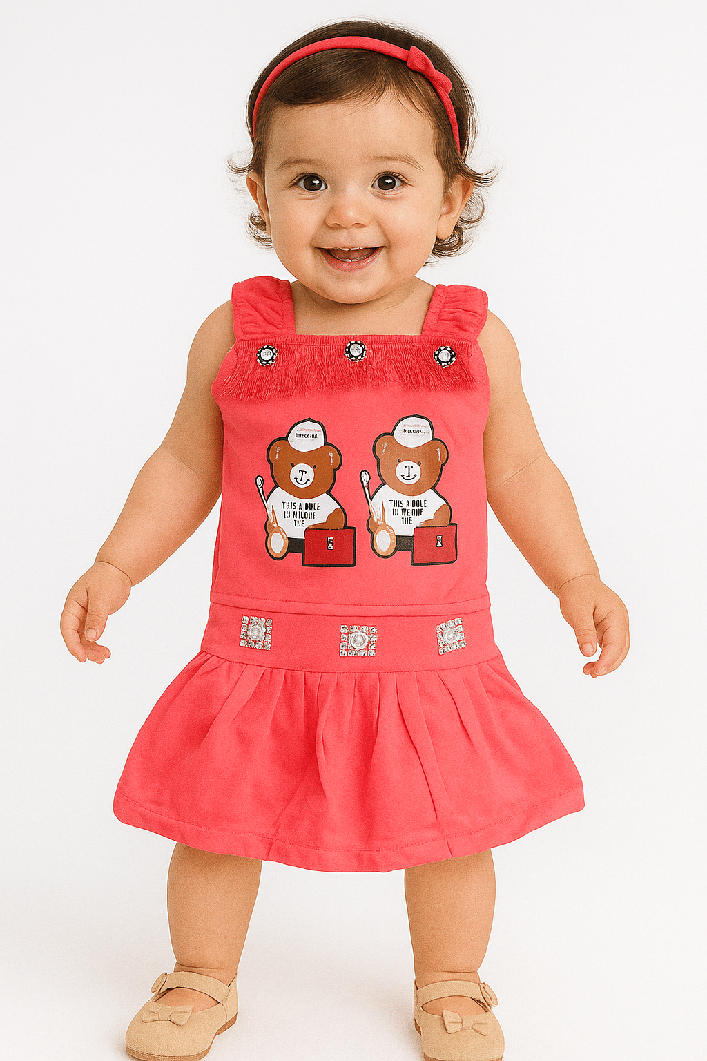     			maddock corp Pack of 1 Baby Girls,Unisex for Baby Crepe Dress ( Red )
