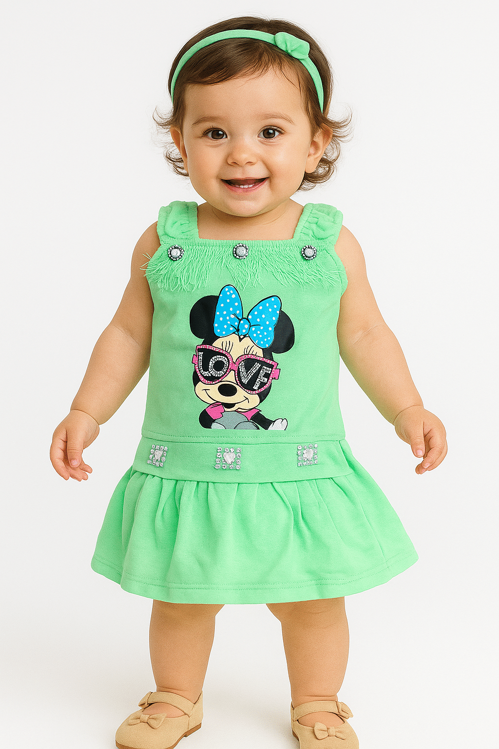     			maddock corp Pack of 1 Baby Girls,Unisex for Baby Crepe Dress ( Green )