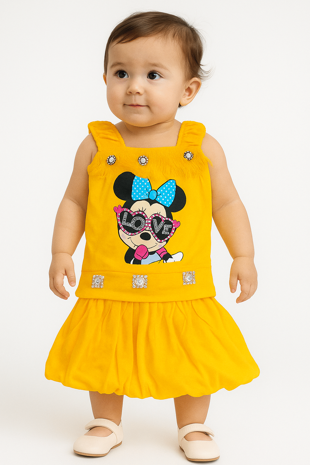     			maddock corp Pack of 1 Baby Girls,Unisex for Baby Crepe Dress ( Yellow )