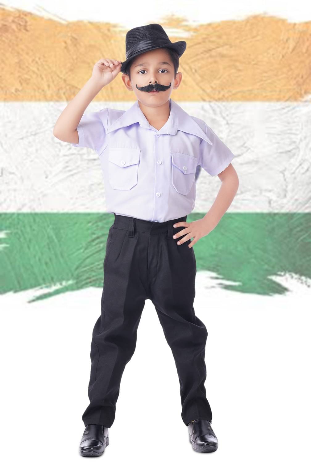     			s muktar garments Pack of 1 Boys Cotton Blend Shirt & Pants Set ( White )