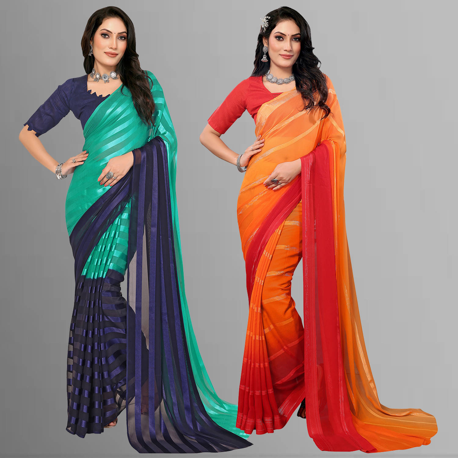     			ANAND SAREES Satin Printed Saree With Unstitched Blouse Piece ( Multicolor )