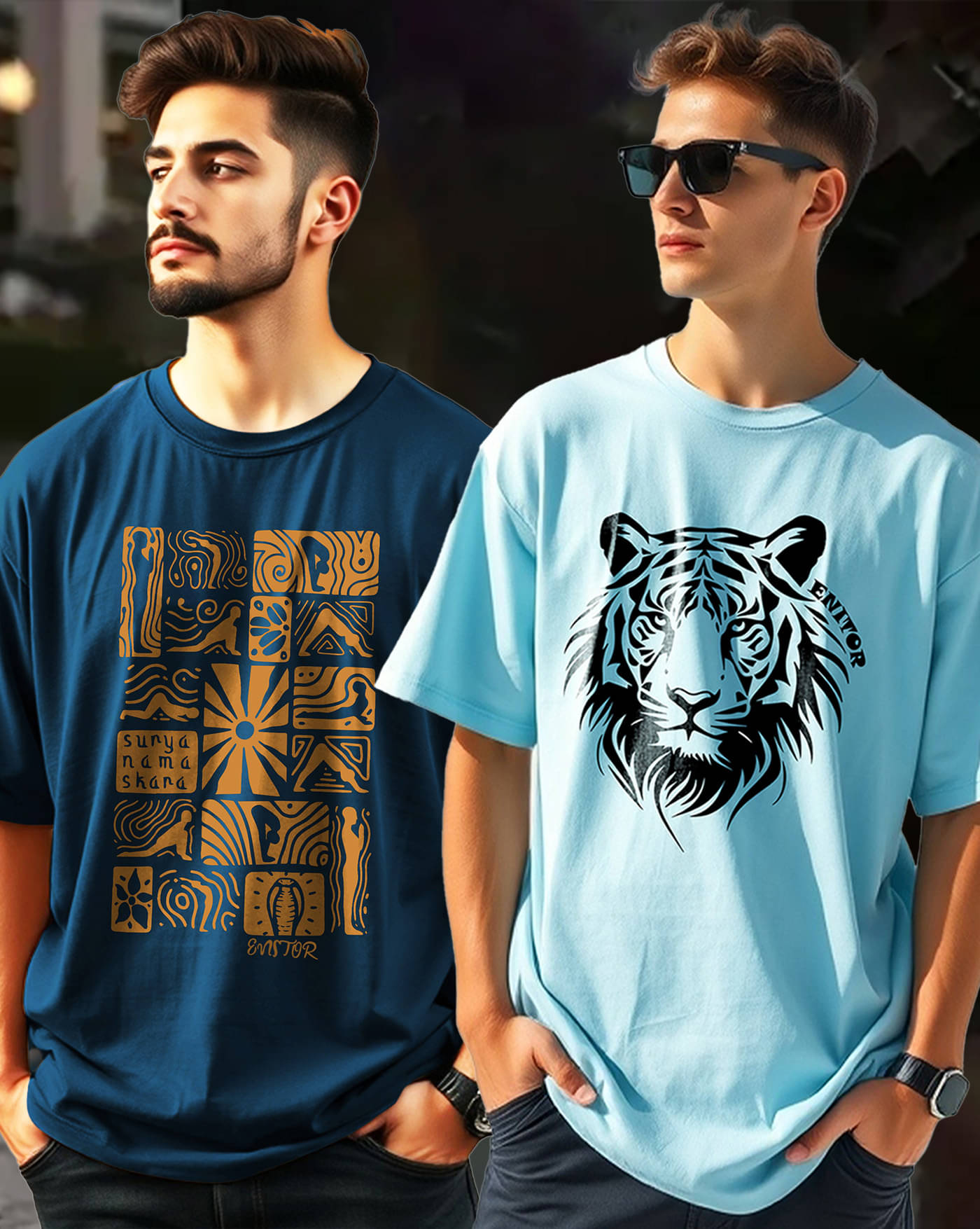     			AUSK Men Cotton Blend Oversized Fit Printed T-Shirt ( Multicolor )