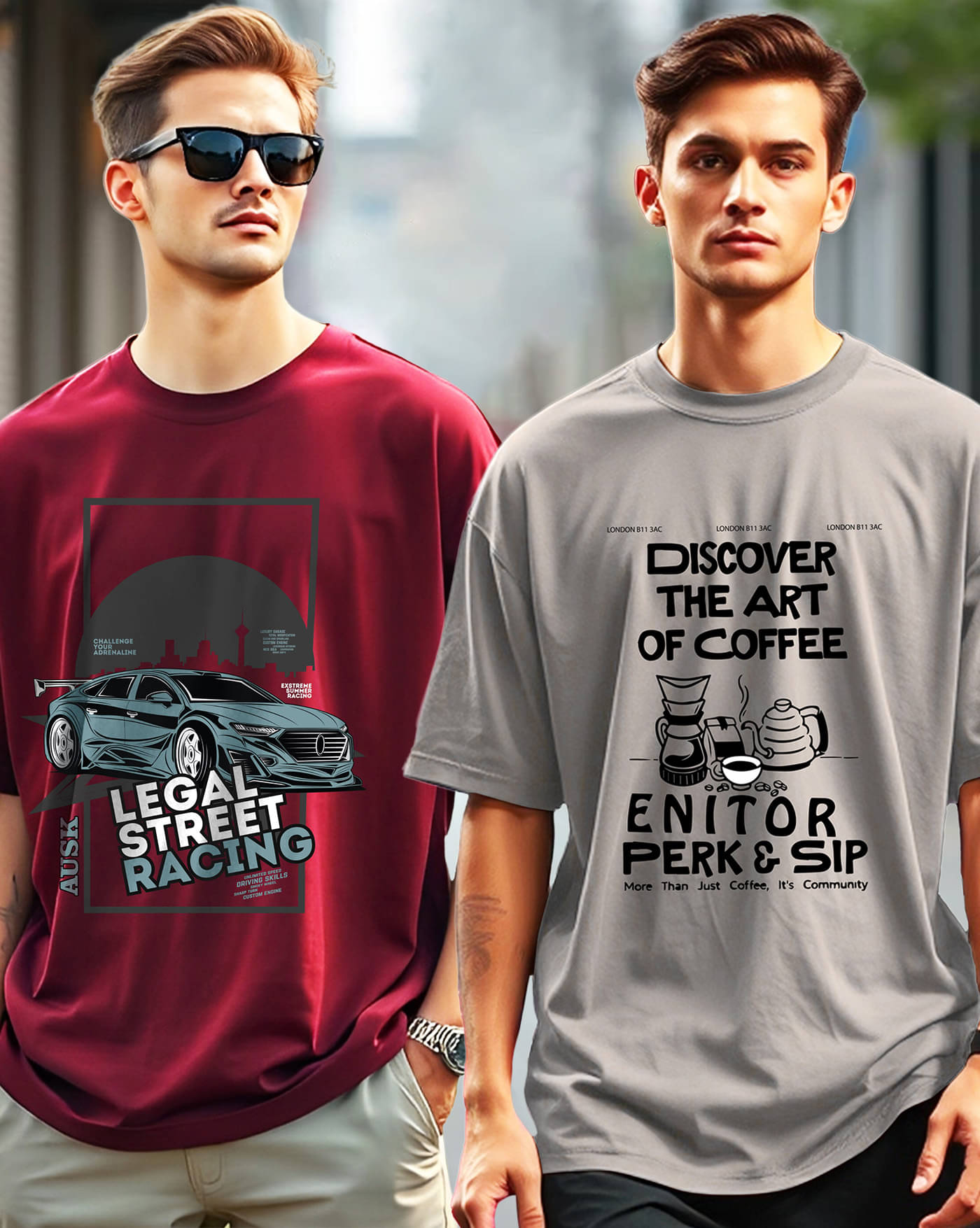AUSK Men Cotton Blend Oversized Fit Printed T-Shirt ( Grey ) AUSK Men Cotton Blend Oversized Fit Printed T-Shirt ( Grey )