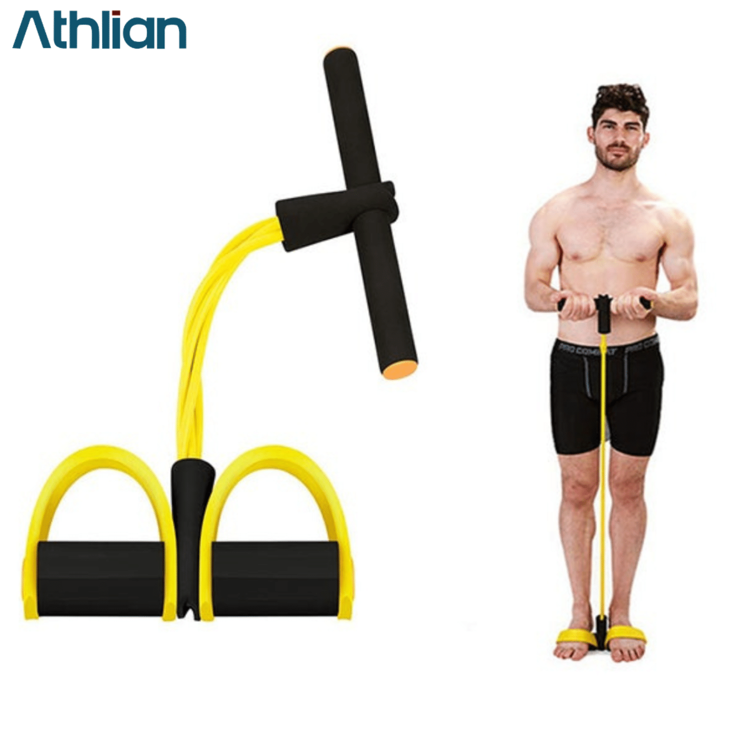 Athlian Pull Rducer/ Rubber Tummy Trimmer for Men & Women, Heavy-Duty Rubber for Effective Core Training, Full-Body Exercise, Tummy Trimmer Exercise Equipment, Yellow and Black Athlian Pull Rducer/ Rubber Tummy Trimmer for Men & Women, Heavy-Duty Rubber for Effective Core Training, Full-Body Exercise, Tummy Trimmer Exercise Equipment, Yellow and Black