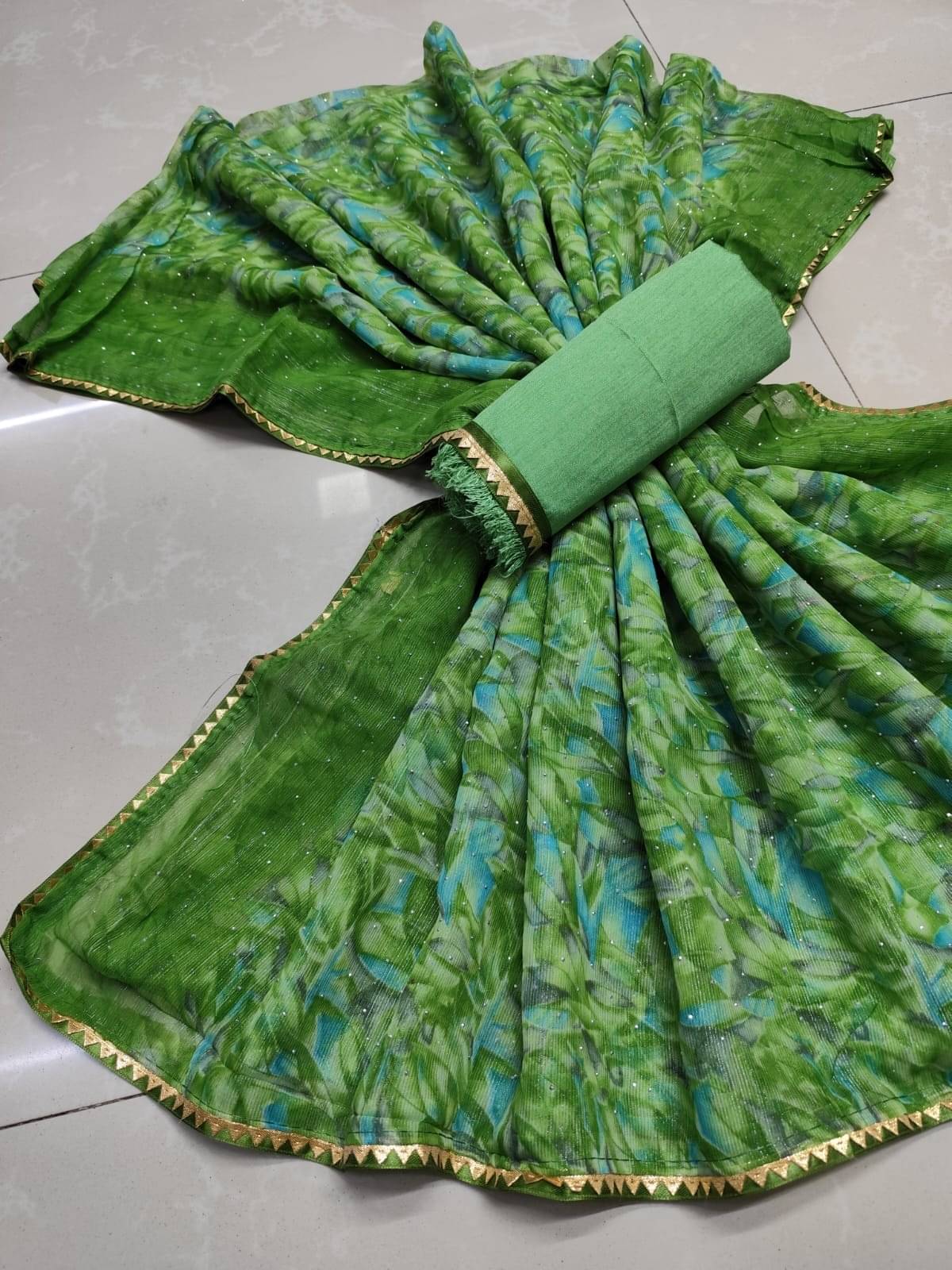 Avenue Creation Chiffon Printed Phulkari saree With Unstitched Blouse Piece ( Multicolor 4 ) Avenue Creation Chiffon Printed Phulkari saree With Unstitched Blouse Piece ( Multicolor 4 )