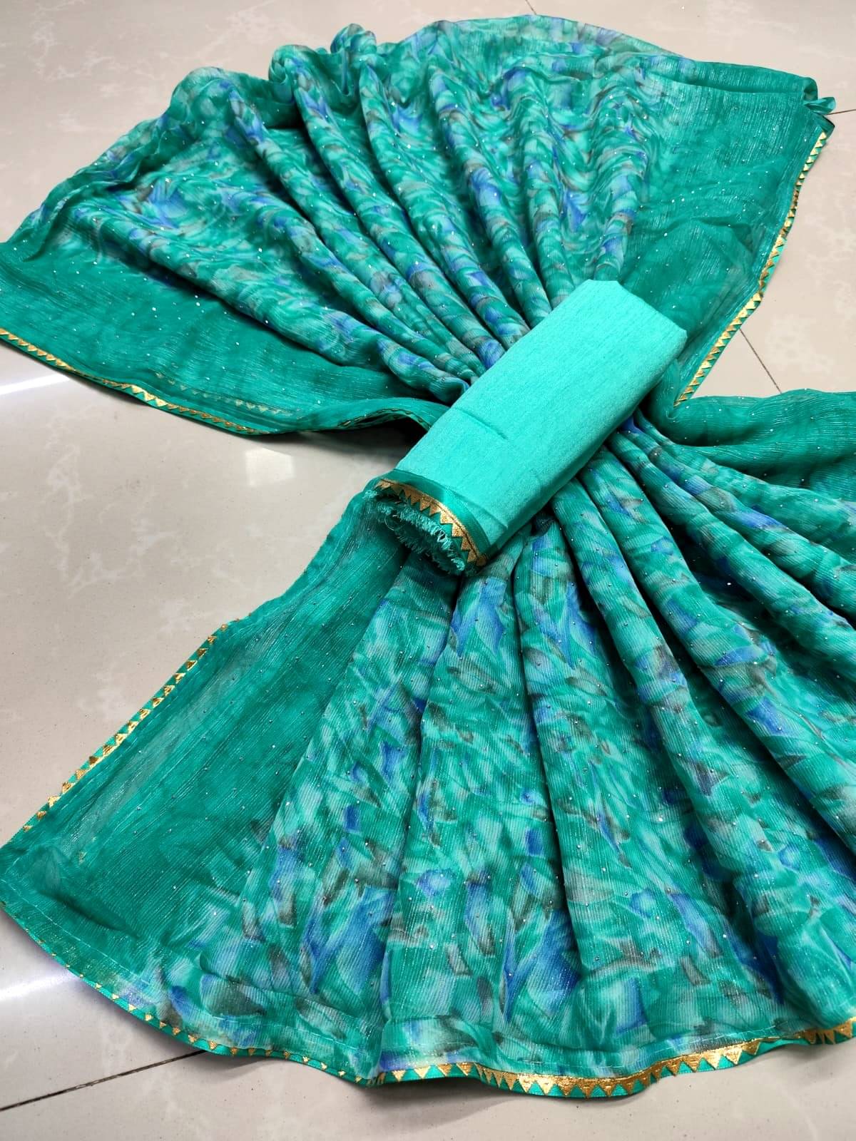 Avenue Creation Chiffon Printed Phulkari saree With Unstitched Blouse Piece ( Multicolor 2 ) Avenue Creation Chiffon Printed Phulkari saree With Unstitched Blouse Piece ( Multicolor 2 )