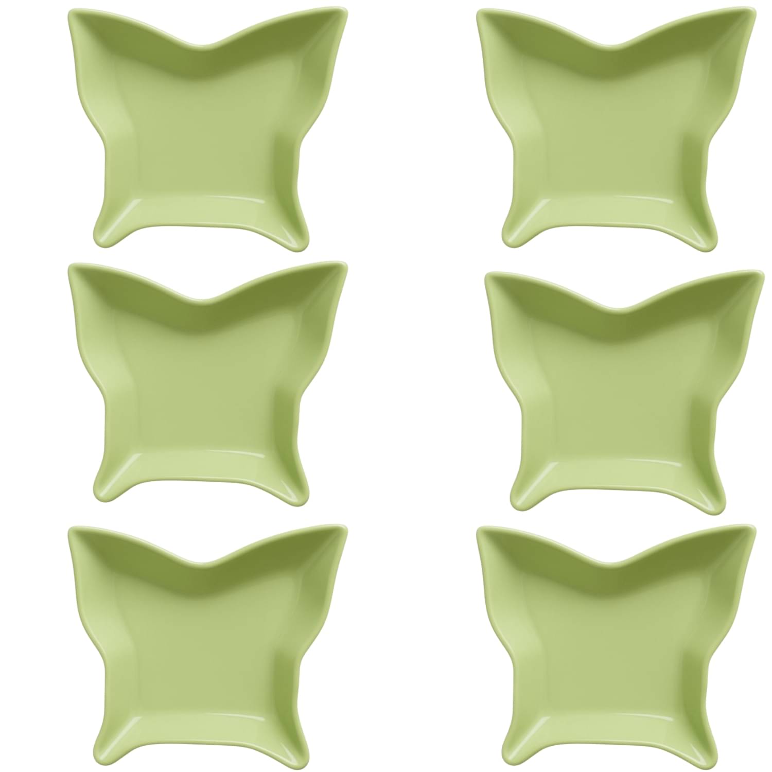 Baskety 6 Pcs Plastic Light Green Dessert Plate Baskety 6 Pcs Plastic Light Green Dessert Plate