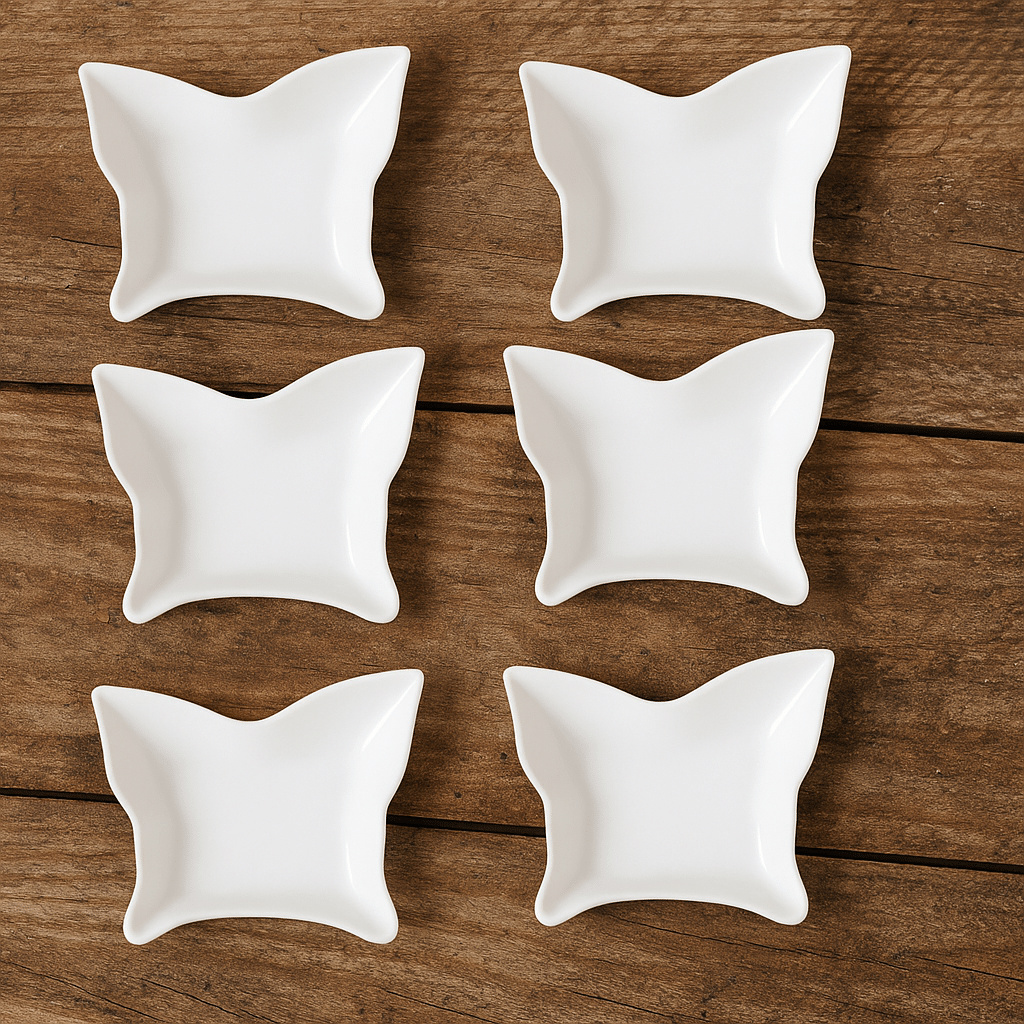     			Baskety 6 Pcs Plastic White Dessert Plate