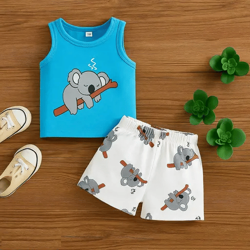     			CHILD SORE Pack of 1 Baby Boys Cotton Blend T-Shirt & Pants Set ( Light Blue )