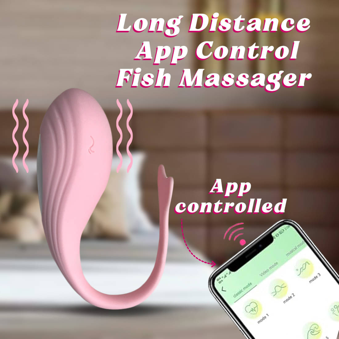     			Calmras App Controlled Fish Portable Manual Massager