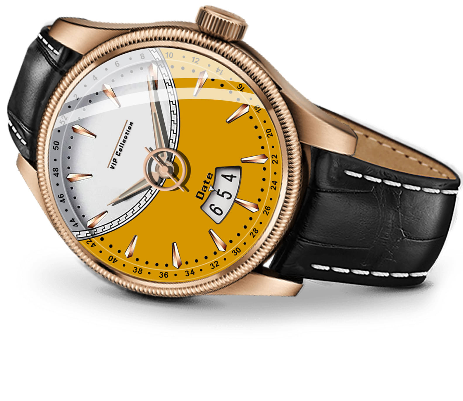     			DoubleRun Black Leather Analog Men's Watch