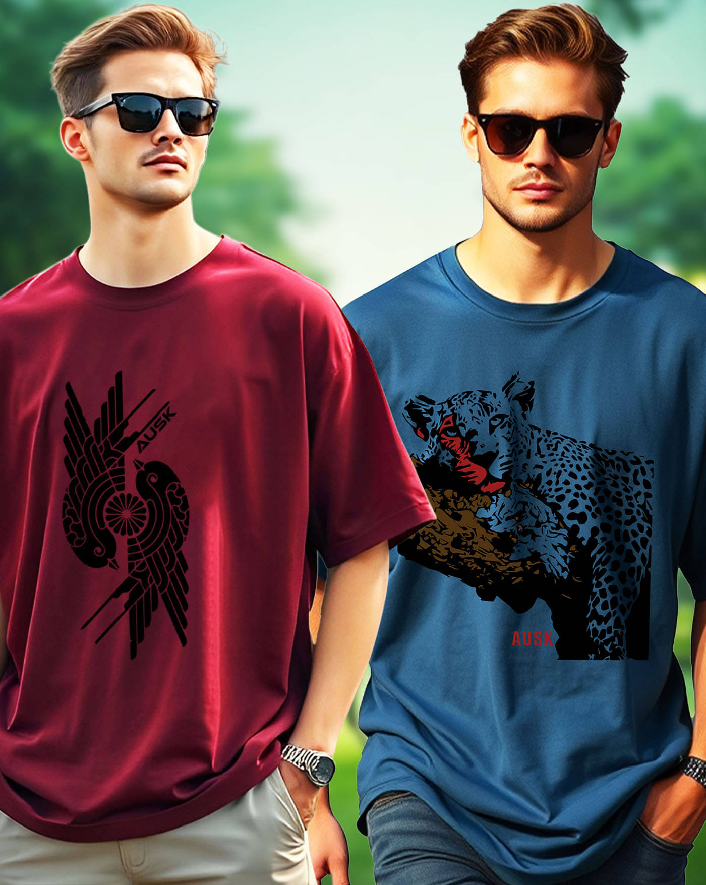     			ENITOR Men Cotton Blend Oversized Fit Printed T-Shirt ( Maroon )