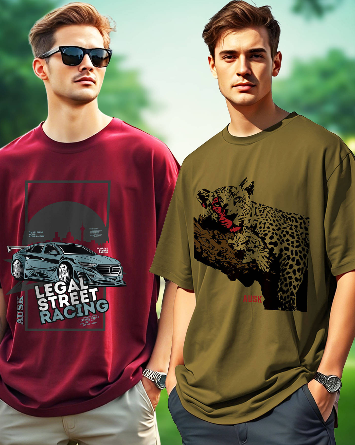     			ENITOR Men Cotton Blend Oversized Fit Printed T-Shirt ( Maroon )