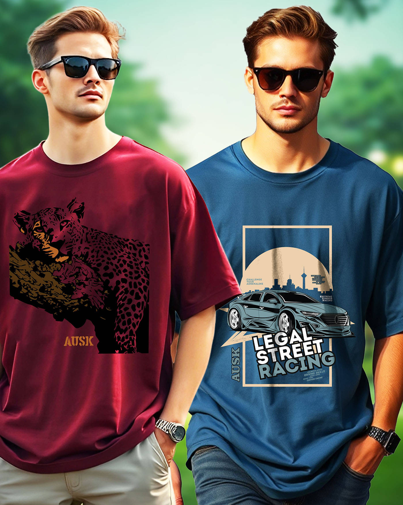     			ENITOR Men Cotton Blend Oversized Fit Printed T-Shirt ( Multicolor )
