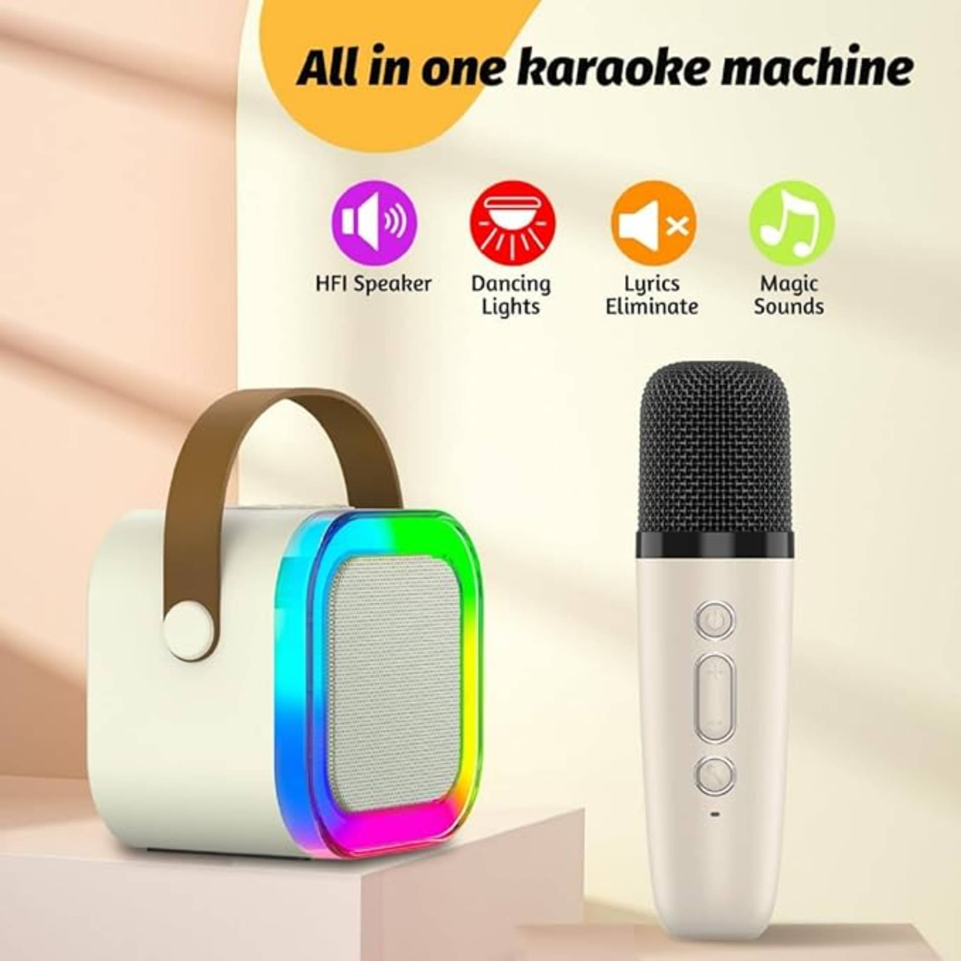 Esnapy Wireless Karaoke Mic with Speaker | Handheld Bluetooth Karaoke Microphone for Kids & Adults | Portable & Rechargeable Mic for Singing with Voice Changer, Gift for Kids (K-12) 5 Esnapy Wireless Karaoke Mic with Speaker | Handheld Bluetooth Karaoke Microphone for Kids & Adults | Portable & Rechargeable Mic for Singing with Voice Changer, Gift for Kids (K-12) 5