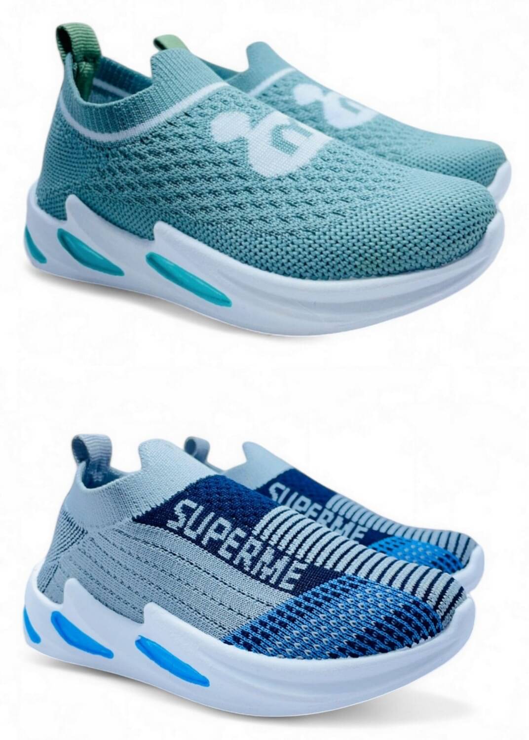     			Fabbmate - Grey Boy's Sneakers ( 2 Pairs )