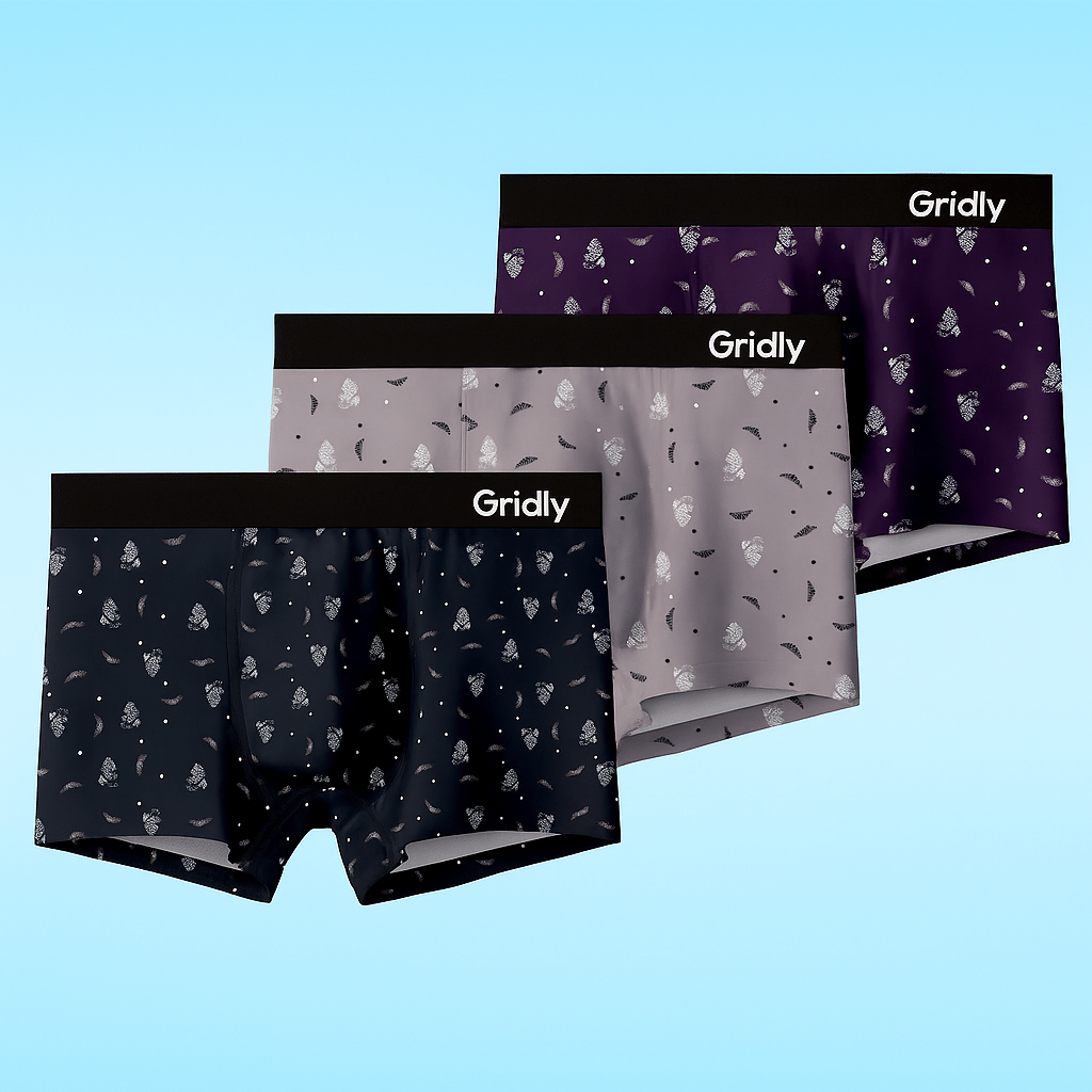 Gridly Pack of 3 Cotton Blend Trunks For Men's ( Multicolor ) Gridly Pack of 3 Cotton Blend Trunks For Men's ( Multicolor )