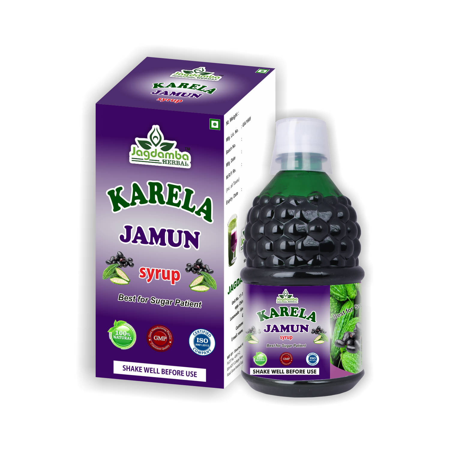     			JAGDAMBA HERBAL KARELA JAMUN SURUP Liquid 500 ml Pack Of 1