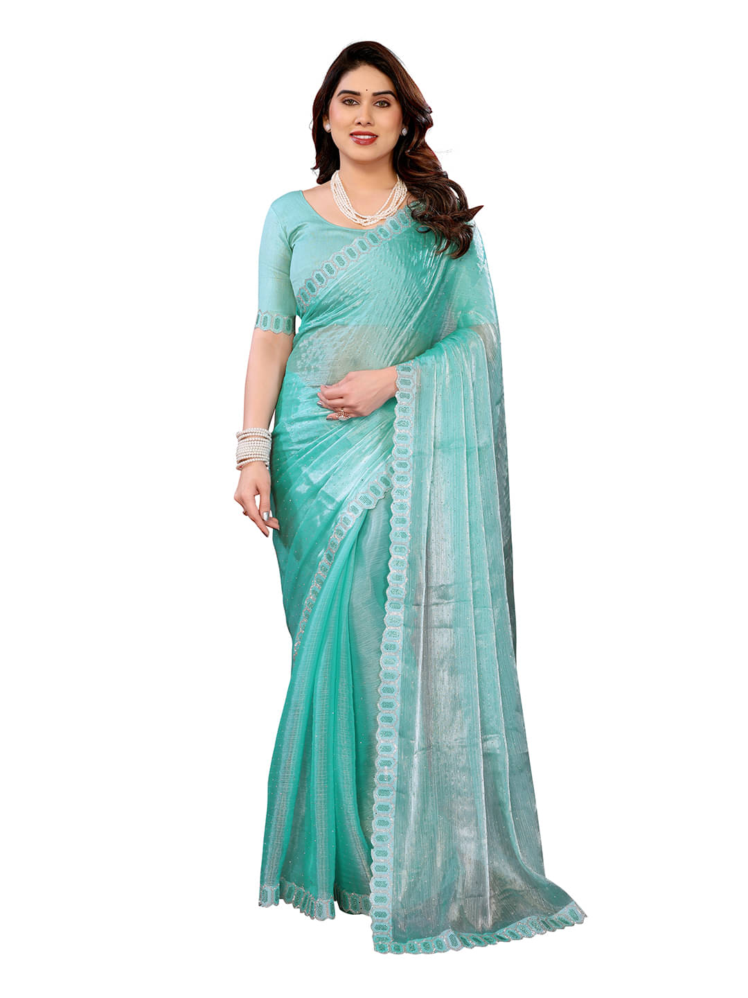 Kashvi Sarees Zimmy Choo Solid Saree With Unstitched Blouse Piece ( Sky Blue ) Kashvi Sarees Zimmy Choo Solid Saree With Unstitched Blouse Piece ( Sky Blue )