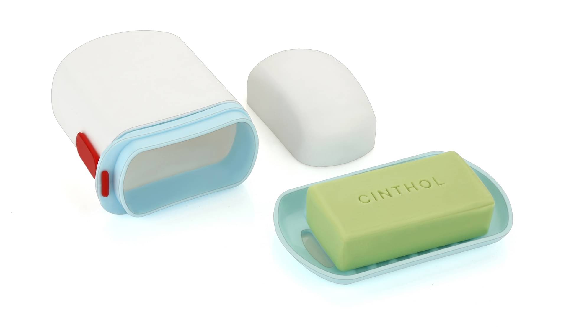     			Leakproof Travel Soap Case, Portable Plastic Soap Dish Box Cover with Draining Layer & Lid Travelling Soap Holder Bar for Bathroom Outdoor(Blue-White)