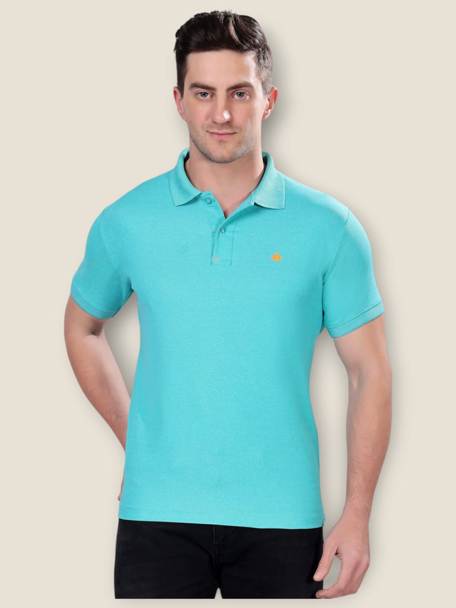 NEUVIN Men Polyester Slim Fit Solid Polo T Shirt ( Green ) NEUVIN Men Polyester Slim Fit Solid Polo T Shirt ( Green )