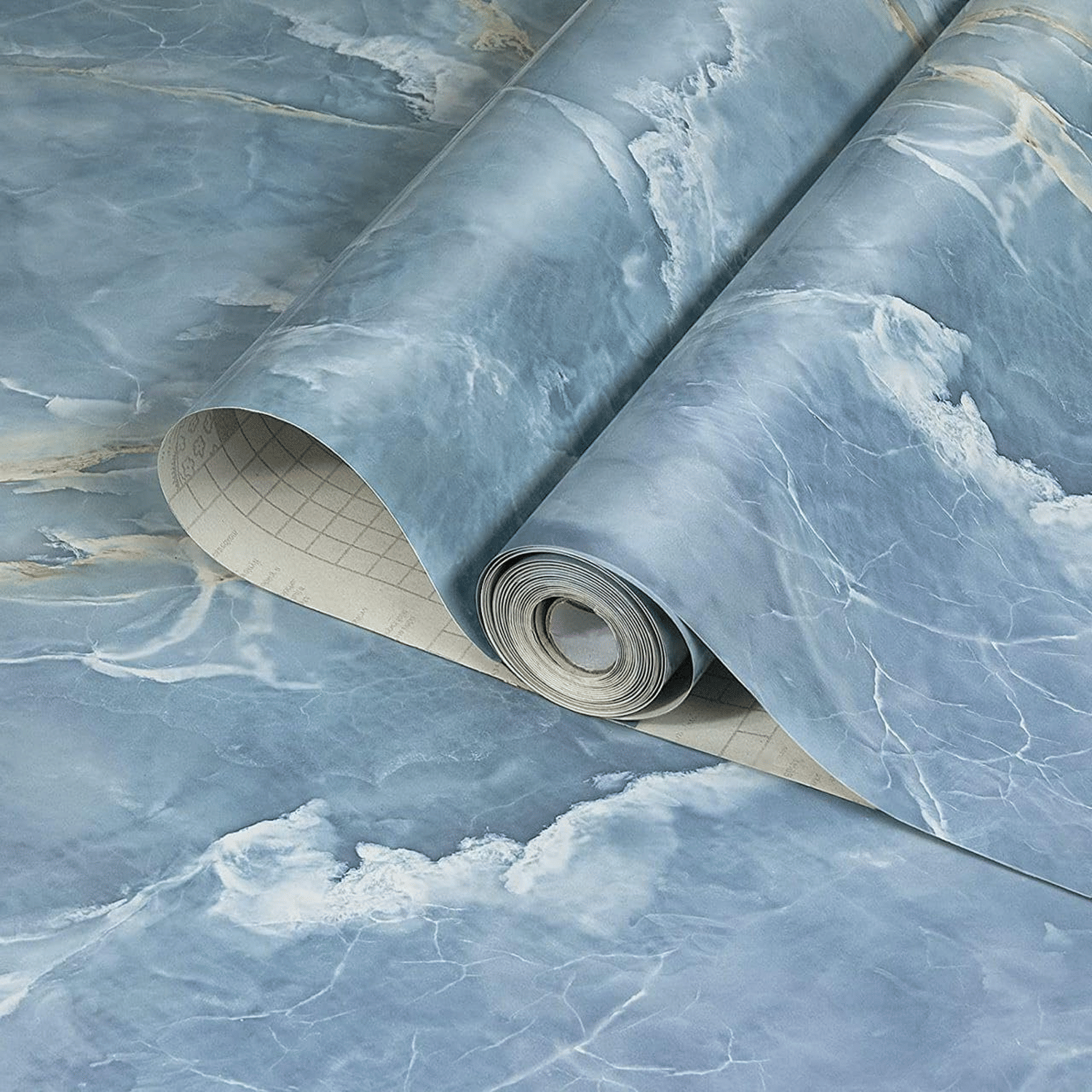     			New Vinyl Blue Marble Wallpaper DIY Peel and Stick Waterproof Wallpaper for Home Kitchen Stain-Resistant and Removable Countertop Cabinet Furniture Oil Proof Kitchen Stickers (60X200CM) (Pack Of 2)
