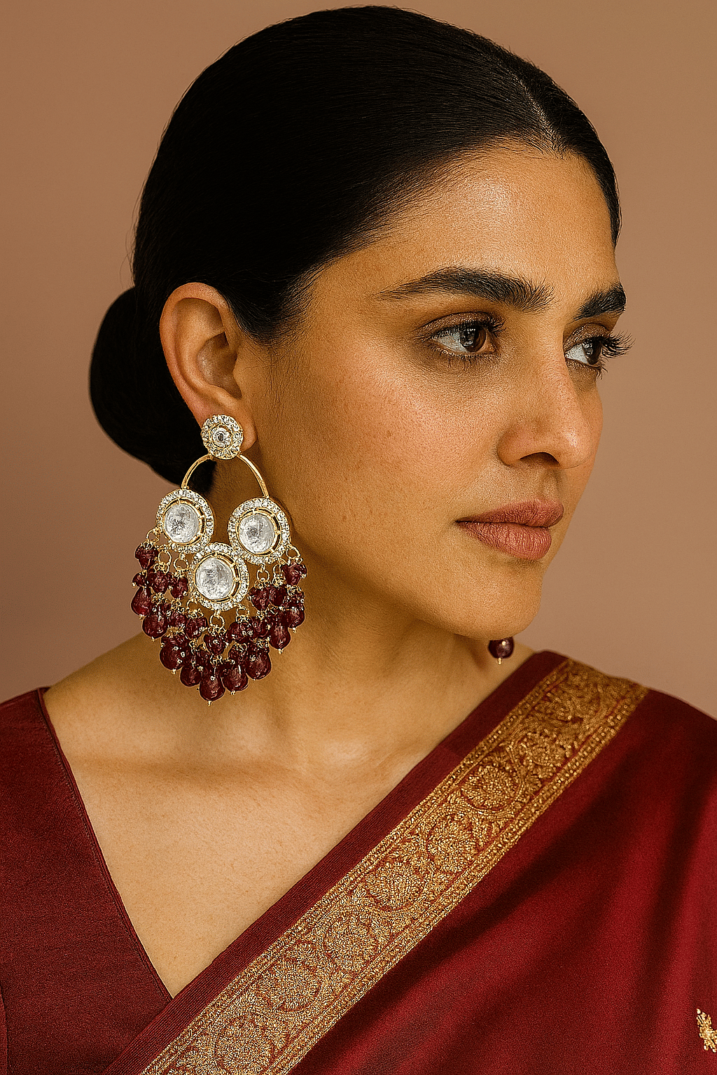     			Padmavati Bangles Purple Chandelier Earrings ( Pack of 1 )