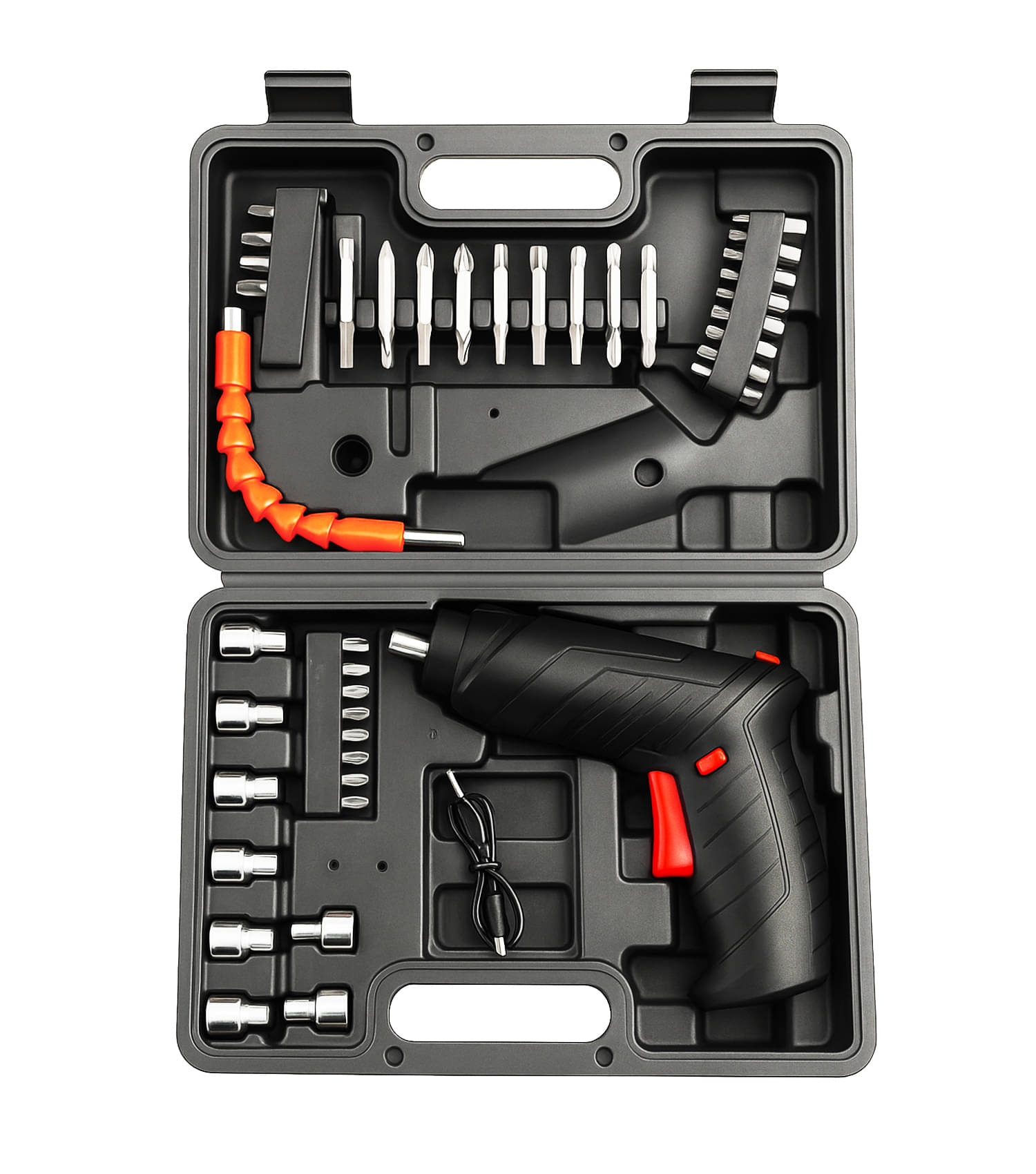     			Powerful Electric screwdriver kit with rechargeable Battery 46 Piece Toolkit