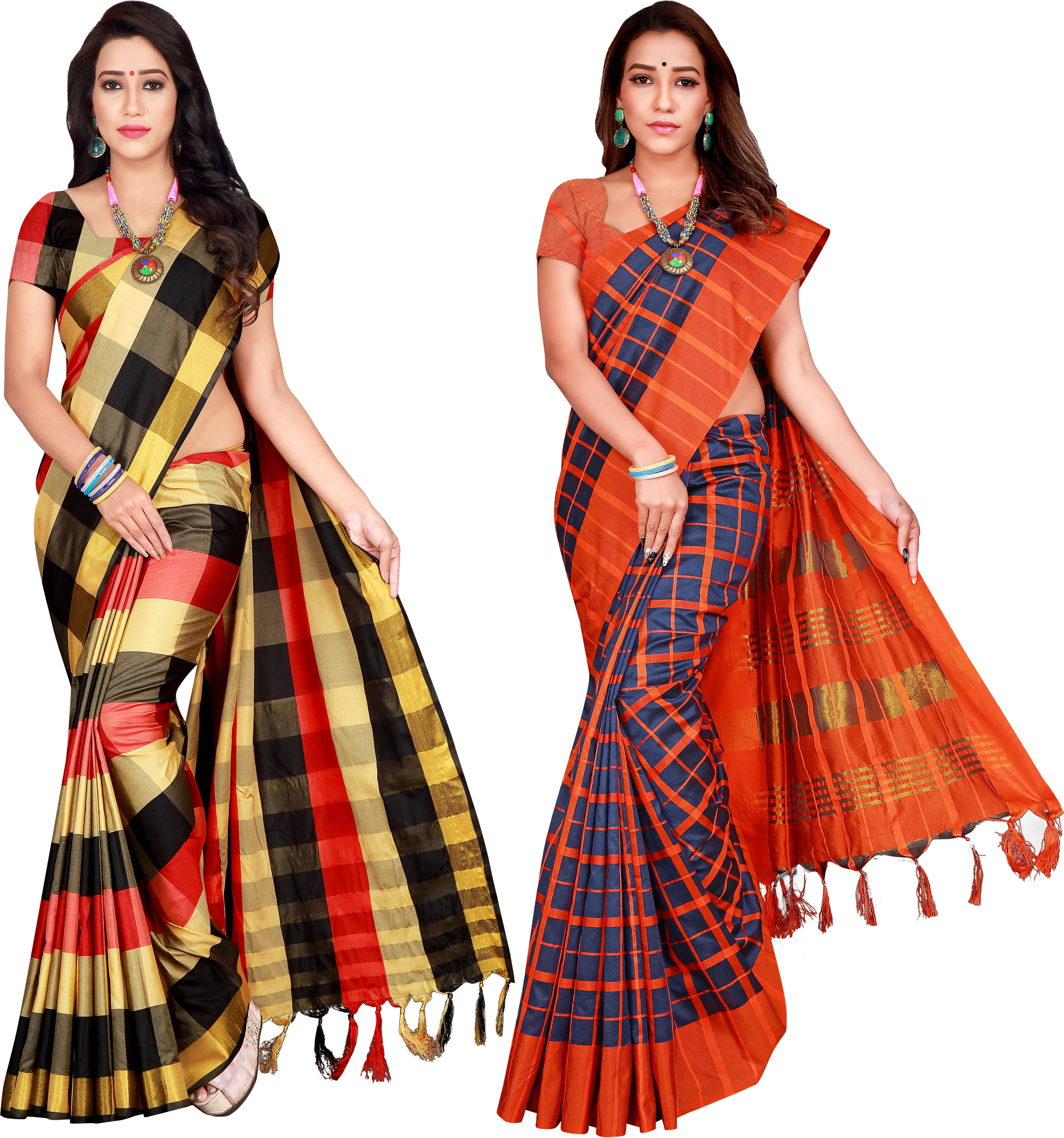 Priyansh Creation Cotton Silk Colorblock Saree With Unstitched Blouse Piece ( Multicolor )     			Priyansh Creation Cotton Silk Colorblock Saree With Unstitched Blouse Piece ( Multicolor )