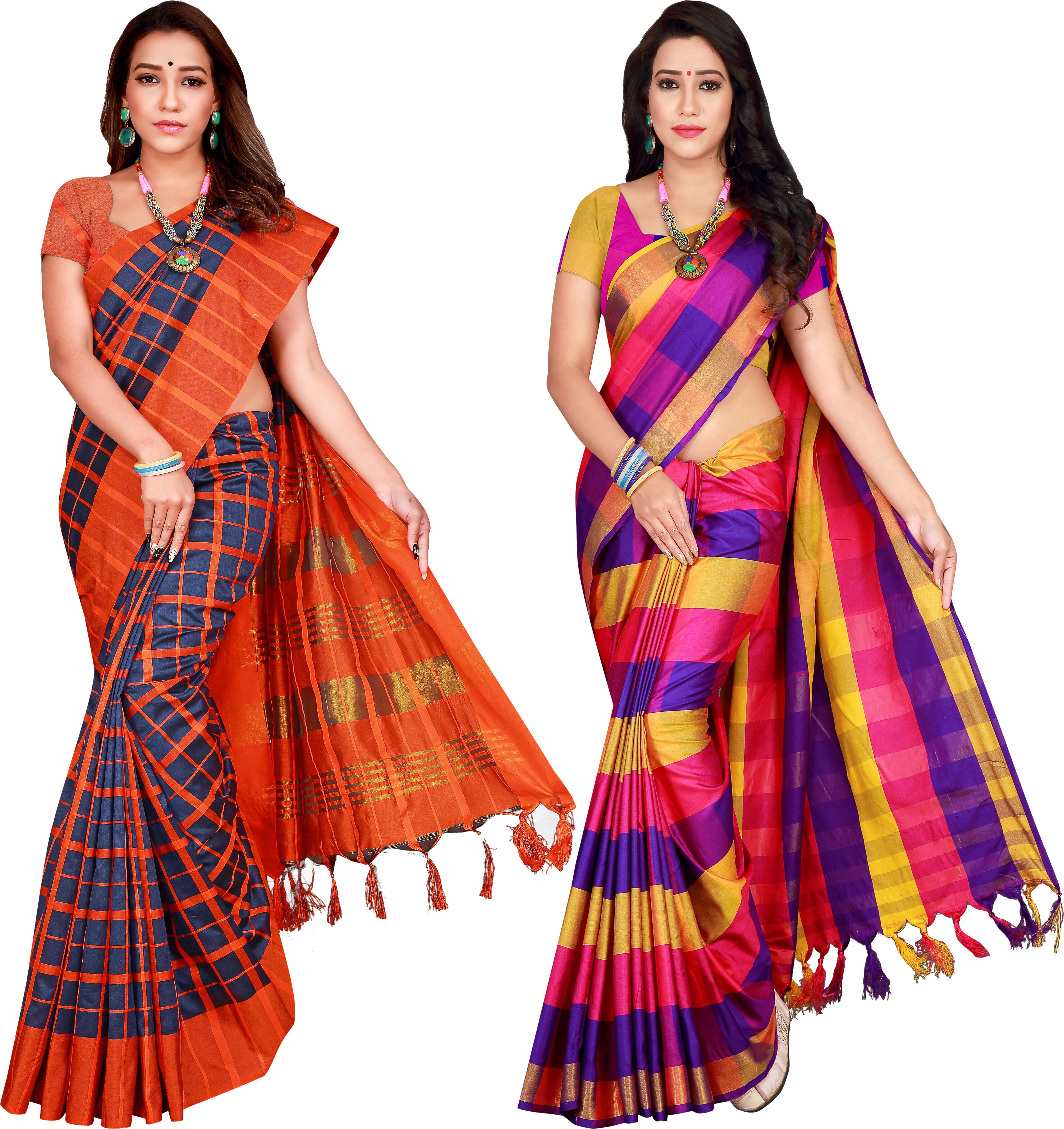     			Priyansh Creation Cotton Silk Printed Saree With Unstitched Blouse Piece ( Multicolor )