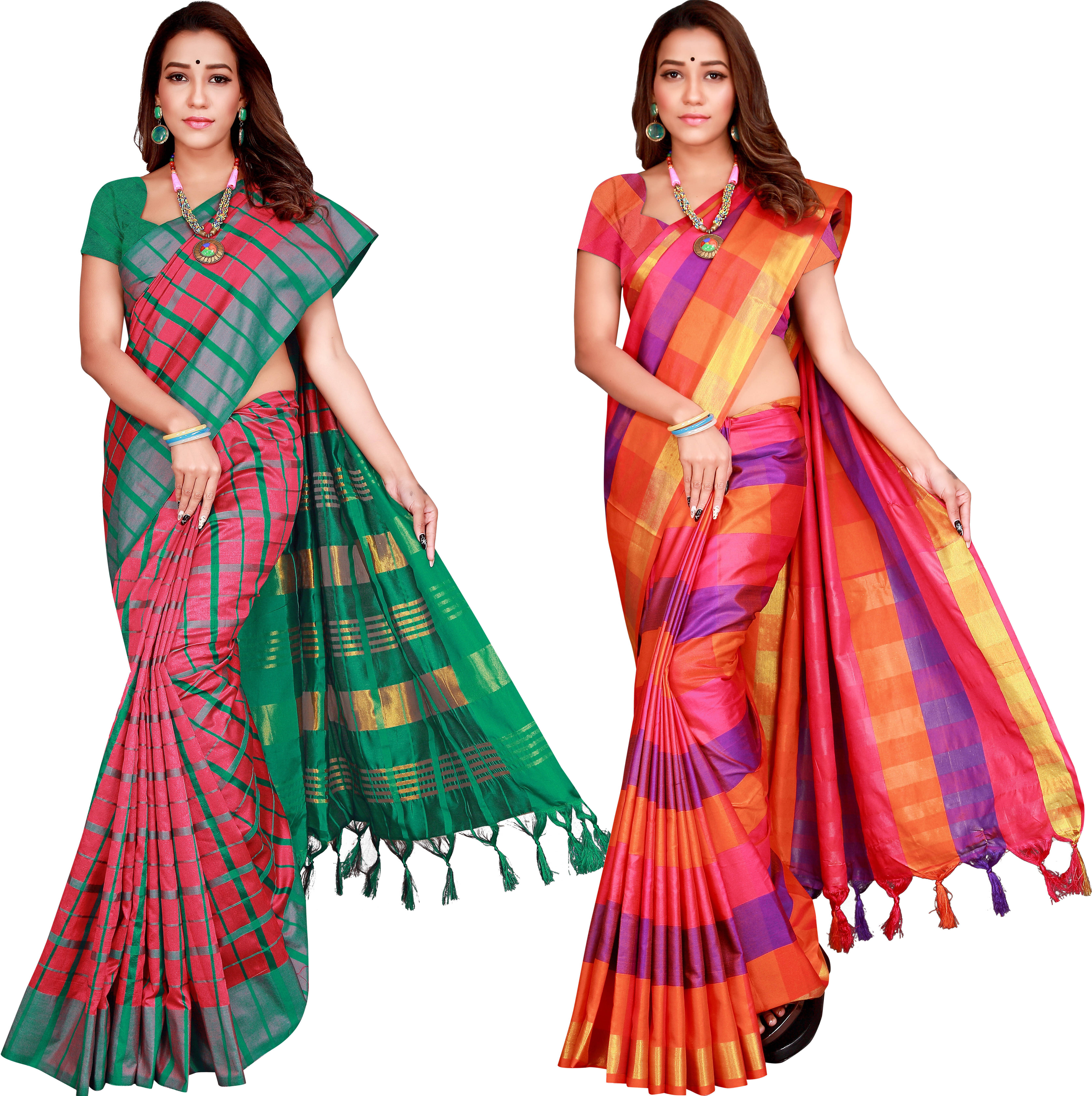     			Priyansh Creation Cotton Silk Printed Saree With Unstitched Blouse Piece ( Multicolor )