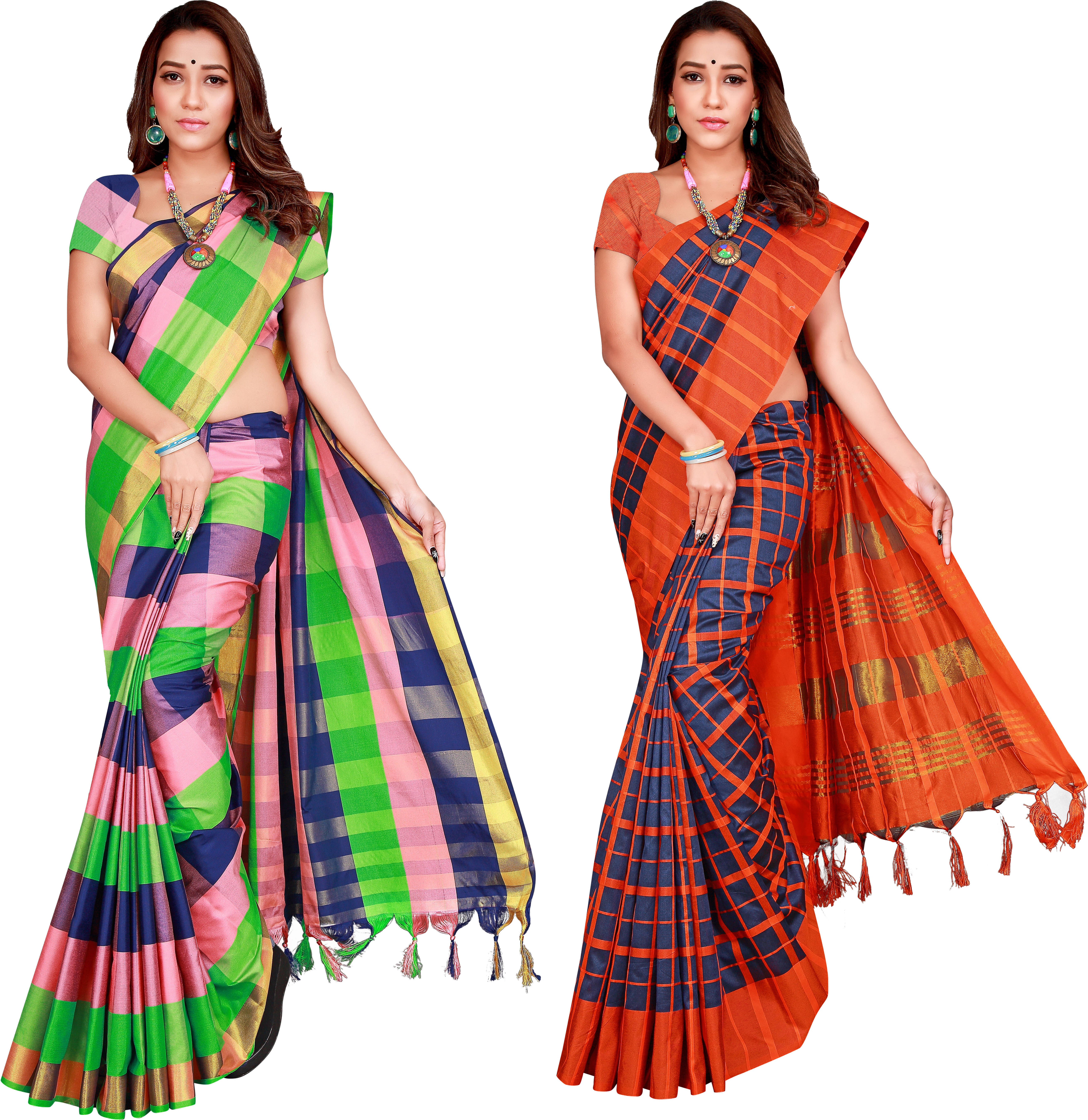     			Priyansh Creation Cotton Silk Printed Saree With Unstitched Blouse Piece ( Multicolor )