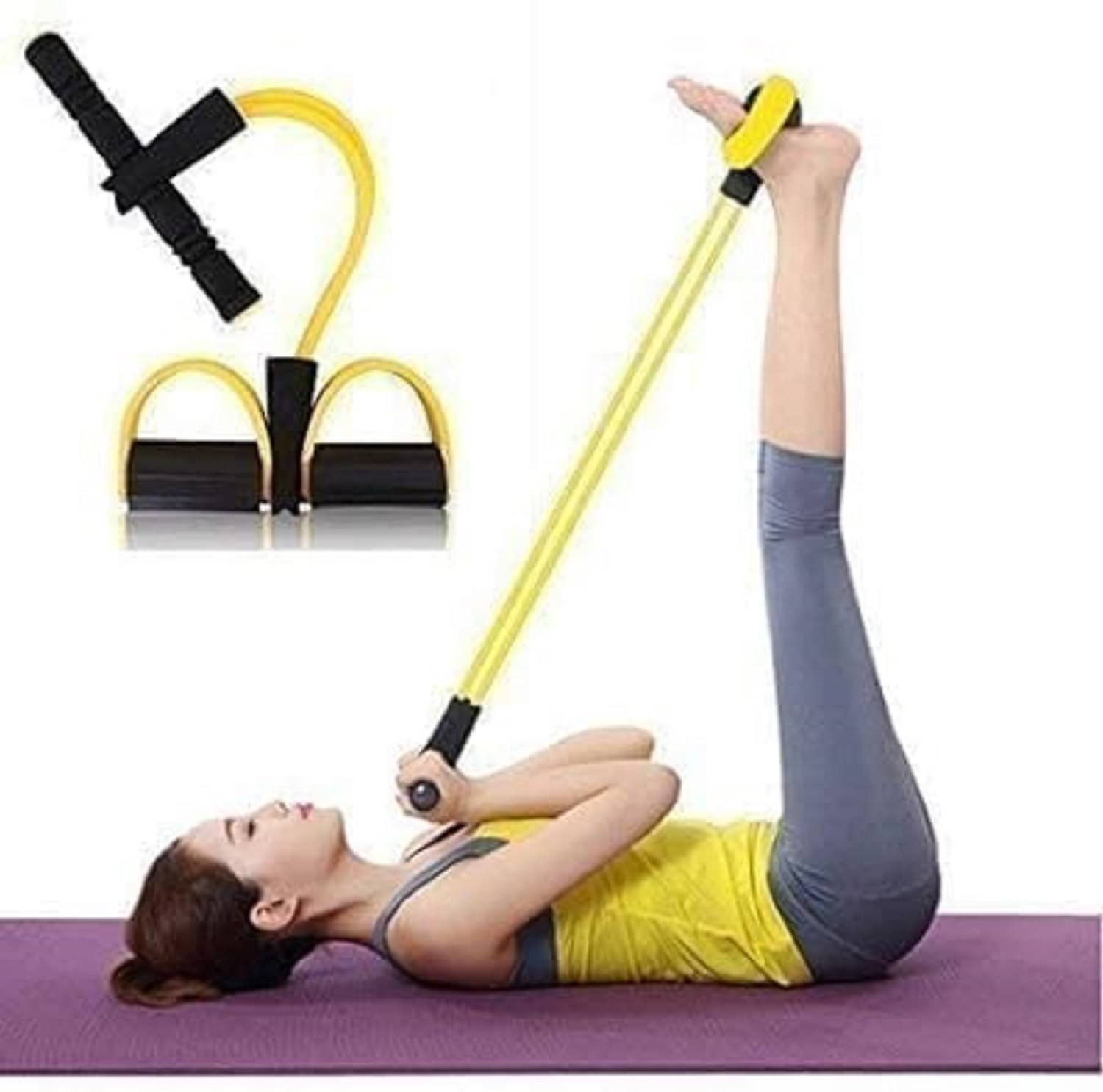     			Pull Reducer Training Bands 4 Tubes Body Trimmer Pedal Exerciser Yoga Crossfit Exercise, Arm Exercise, Tummy Body Building Training Women and MensR (Multi)